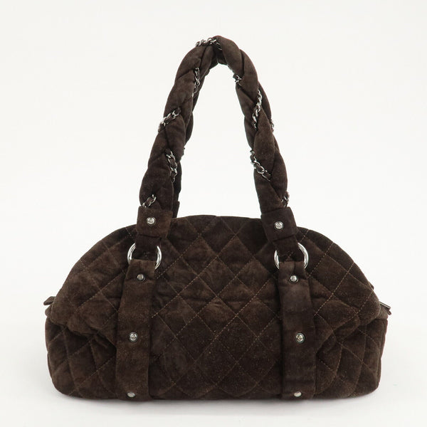 Chanel Matelasse Suede Boston Bag - Brown, Suede