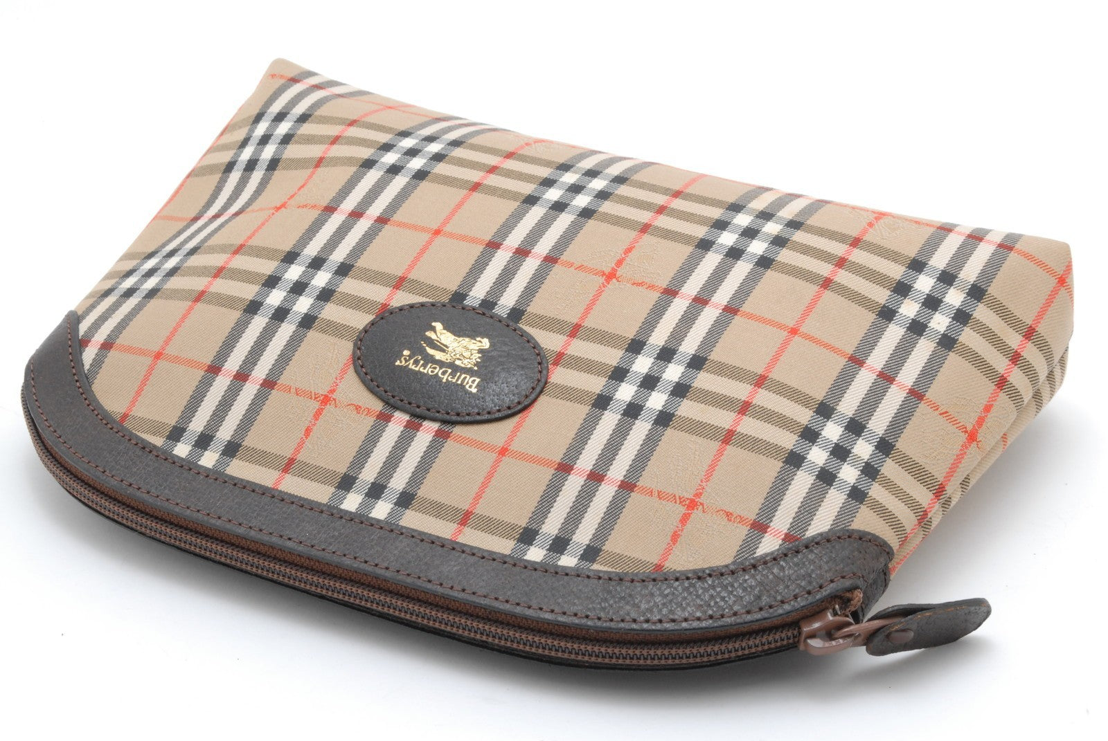 Burberry Nova Check Clutch Porch Bag - Beige, Canvas