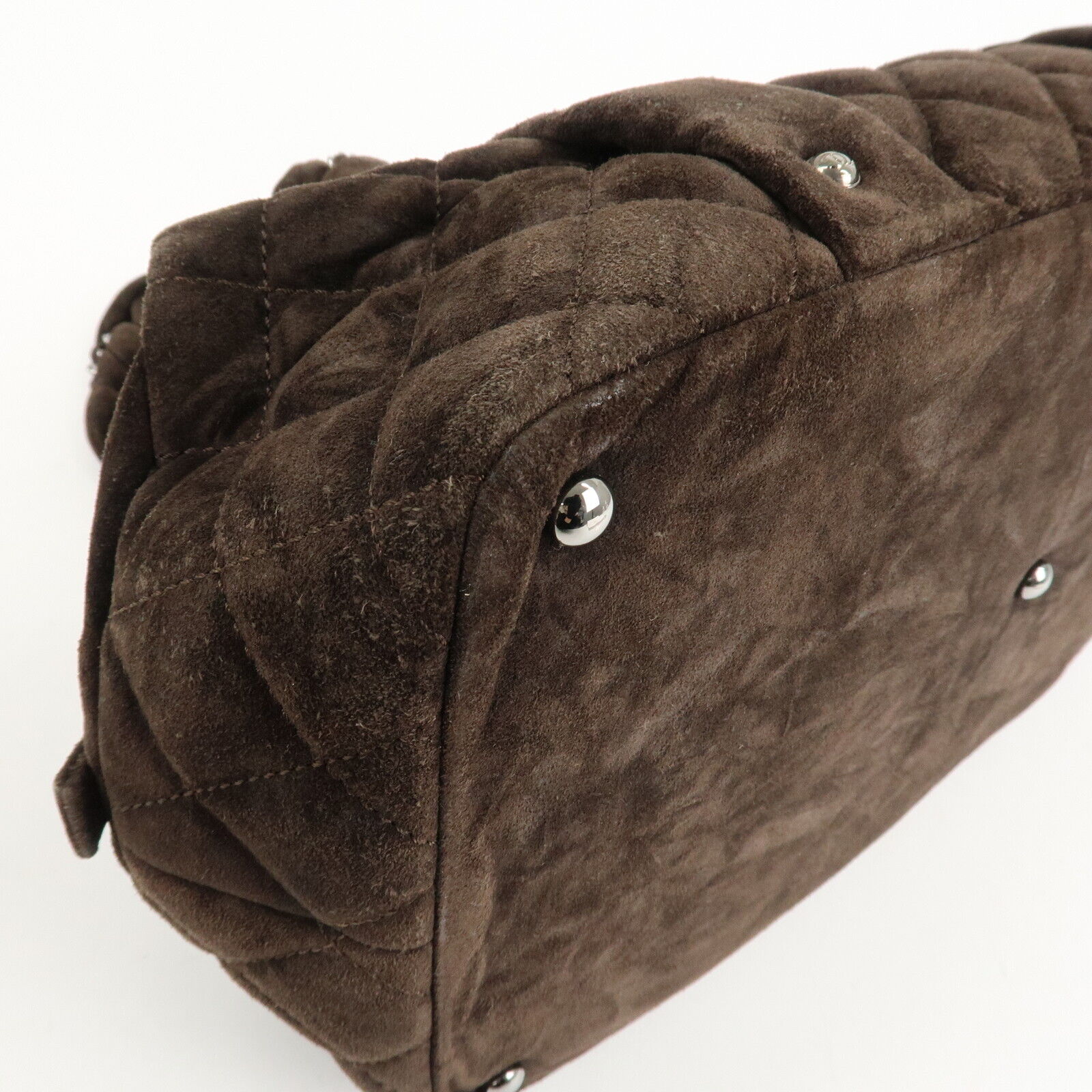 Chanel Matelasse Suede Boston Bag - Brown, Suede