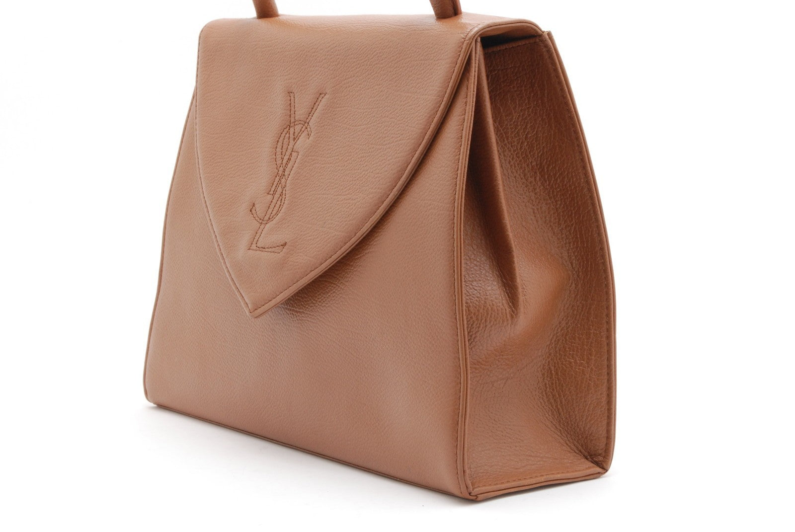 Saint Laurent Yves Saint Laurent Hand Bag - Brown, Leather