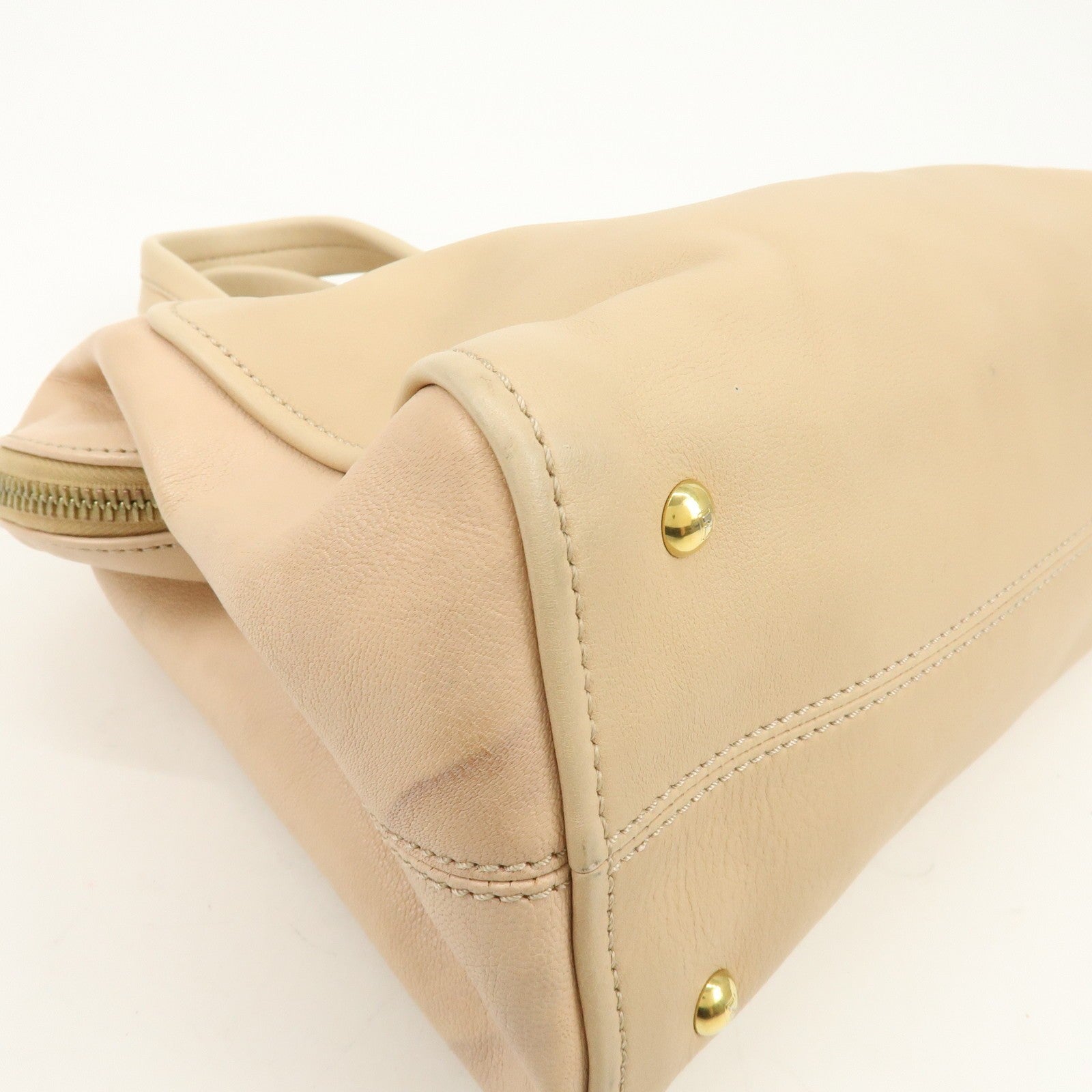 Fendi Hand Bag - Beige, Leather