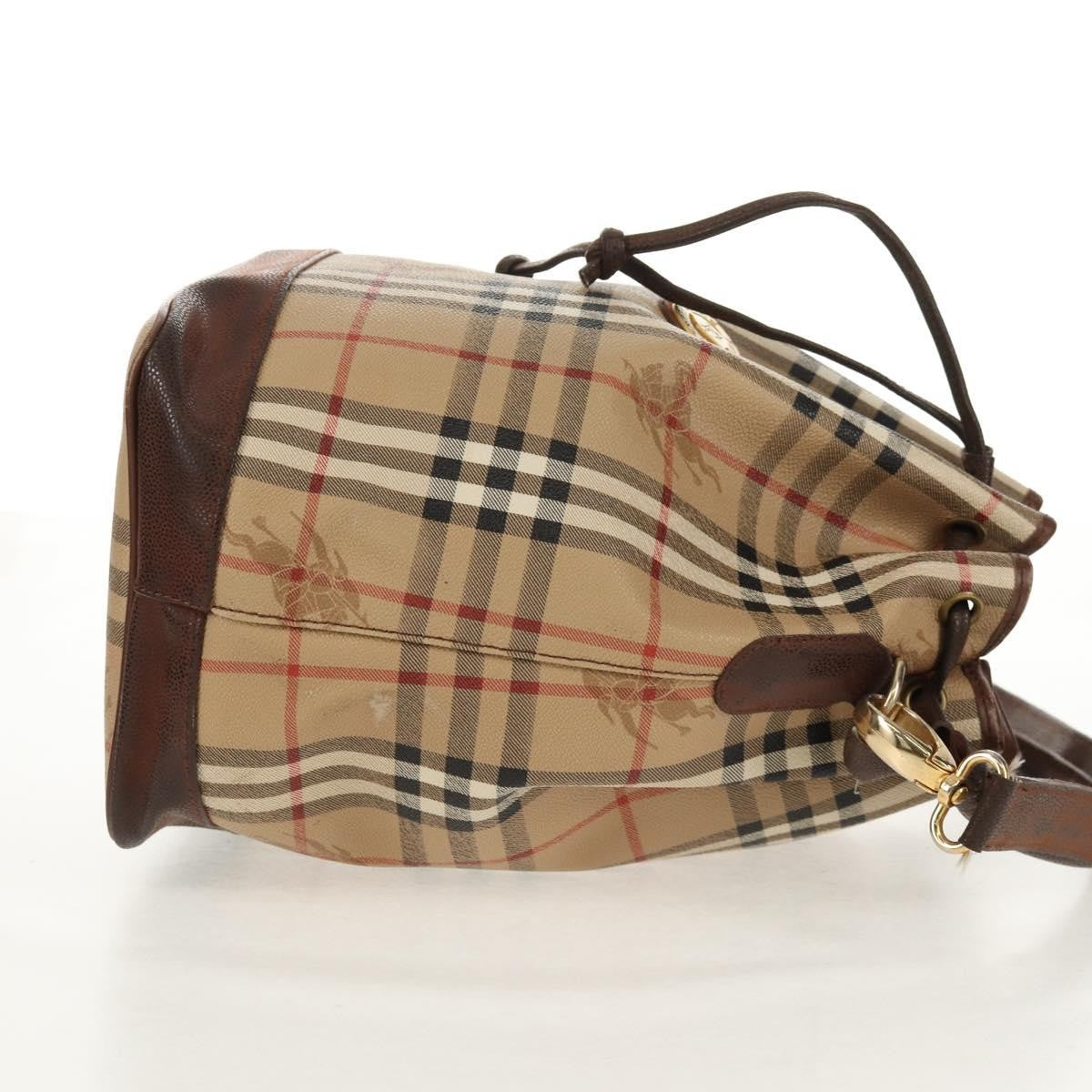 Burberrys Nova Check Hand Bag - Beige/Gold, PVC Leather