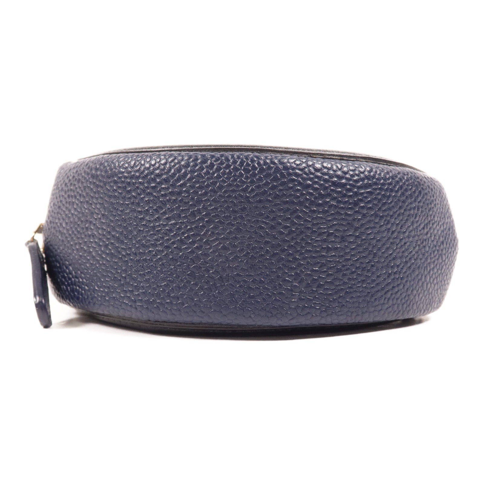Chanel CC GHW Filigree Round Chain Shoulder Bag - Navy/Black, Calfskin Leather