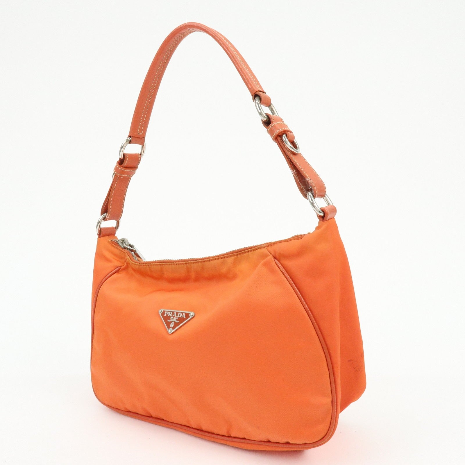 Prada Shoulder Bag - Orange, Nylon, Leather