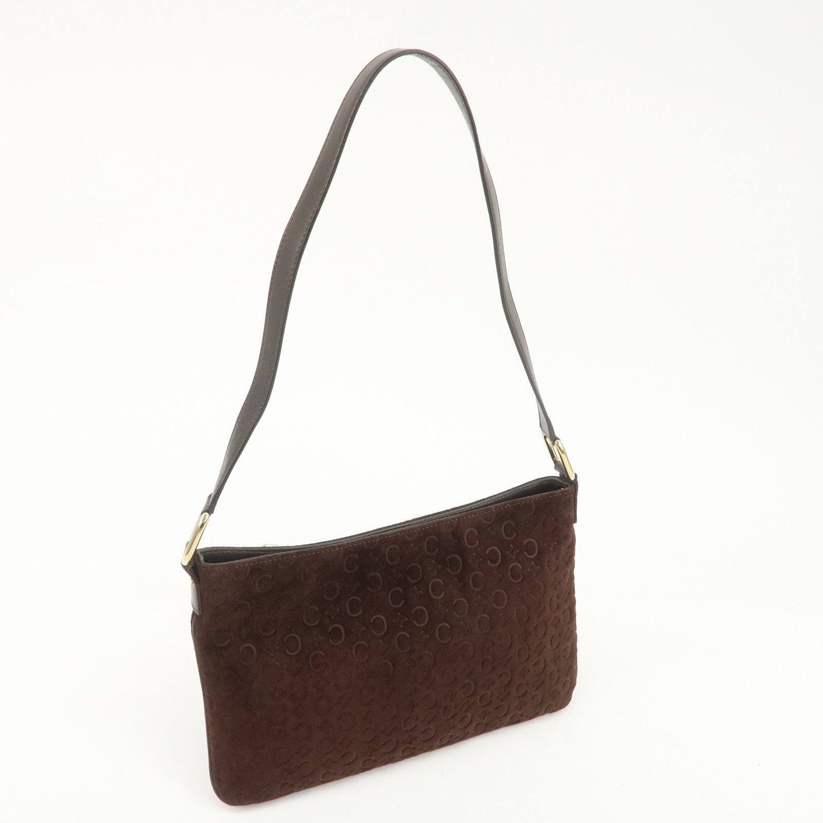 Celine C Macadam Shoulder Bag - Brown, Suede Leather