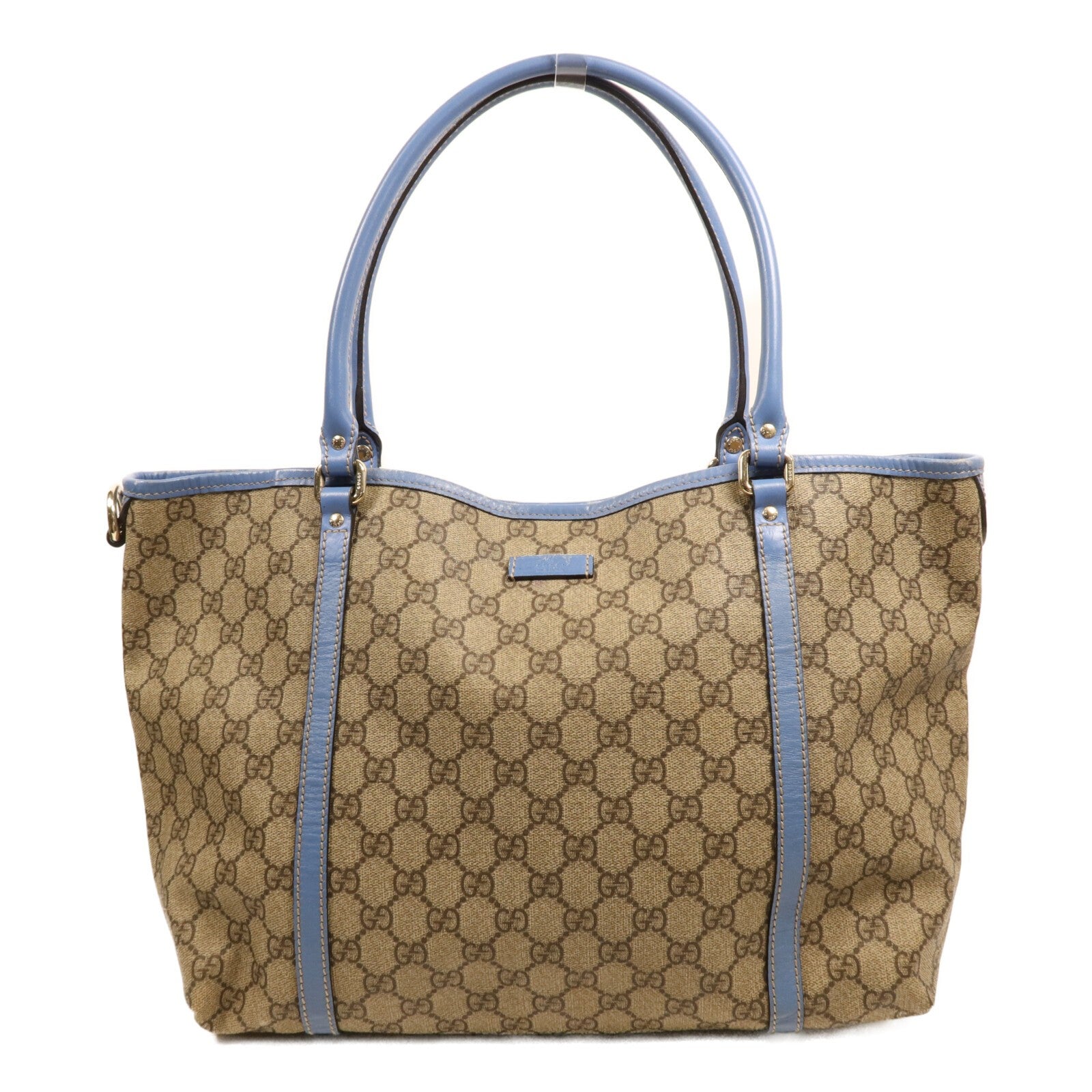 Gucci GHW GG Supreme Medium Joy Tote Bag - Brown/Blue, Coated Canvas
