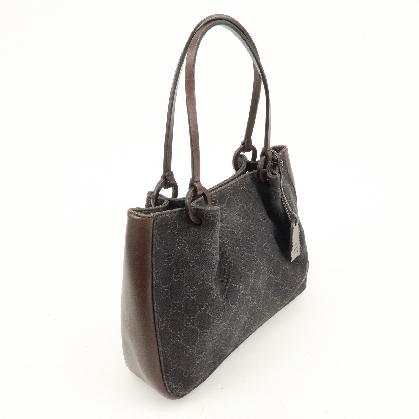 Gucci Shoulder Tote Bag - Brown, GG Canvas and Leather 