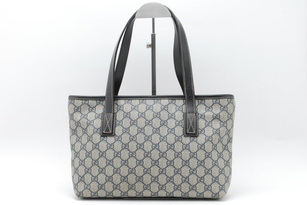 Gucci GG Tote Shoulder Hand Bag - Navy, PVC Leather