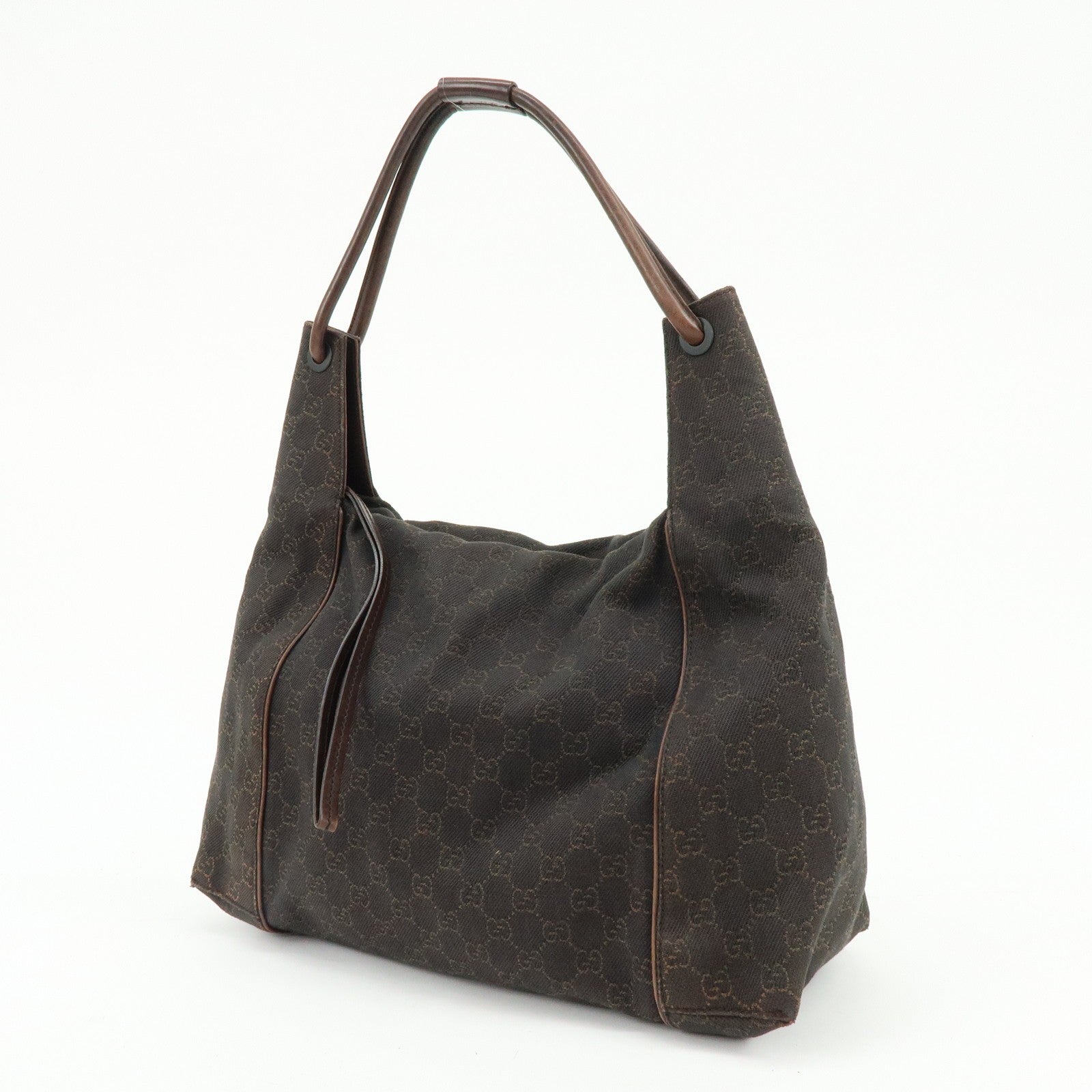 Gucci Shoulder Bag - Dark Brown, GG Canvas, Leather
