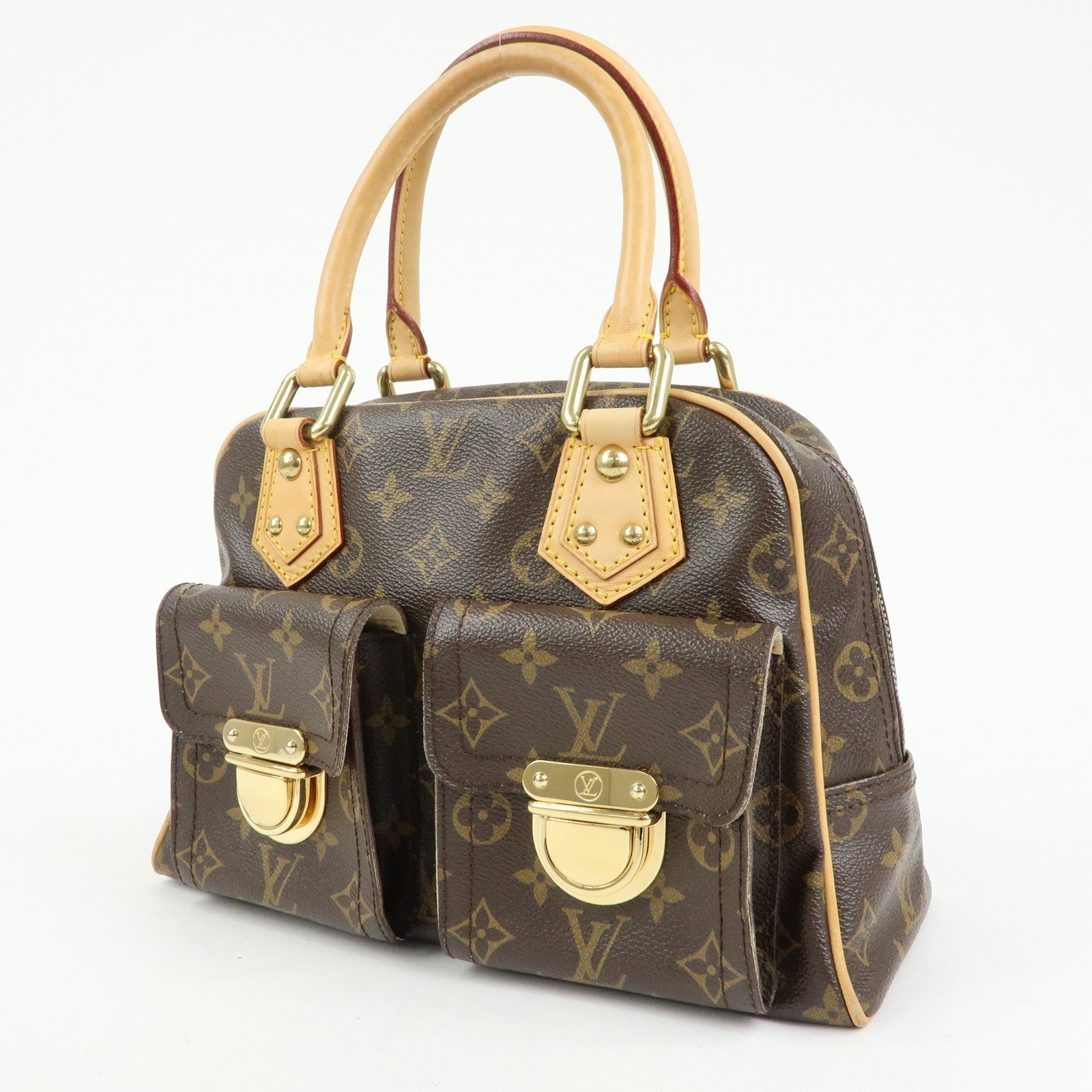 Louis Vuitton Monogram Manhattan PM Hand Bag Brown