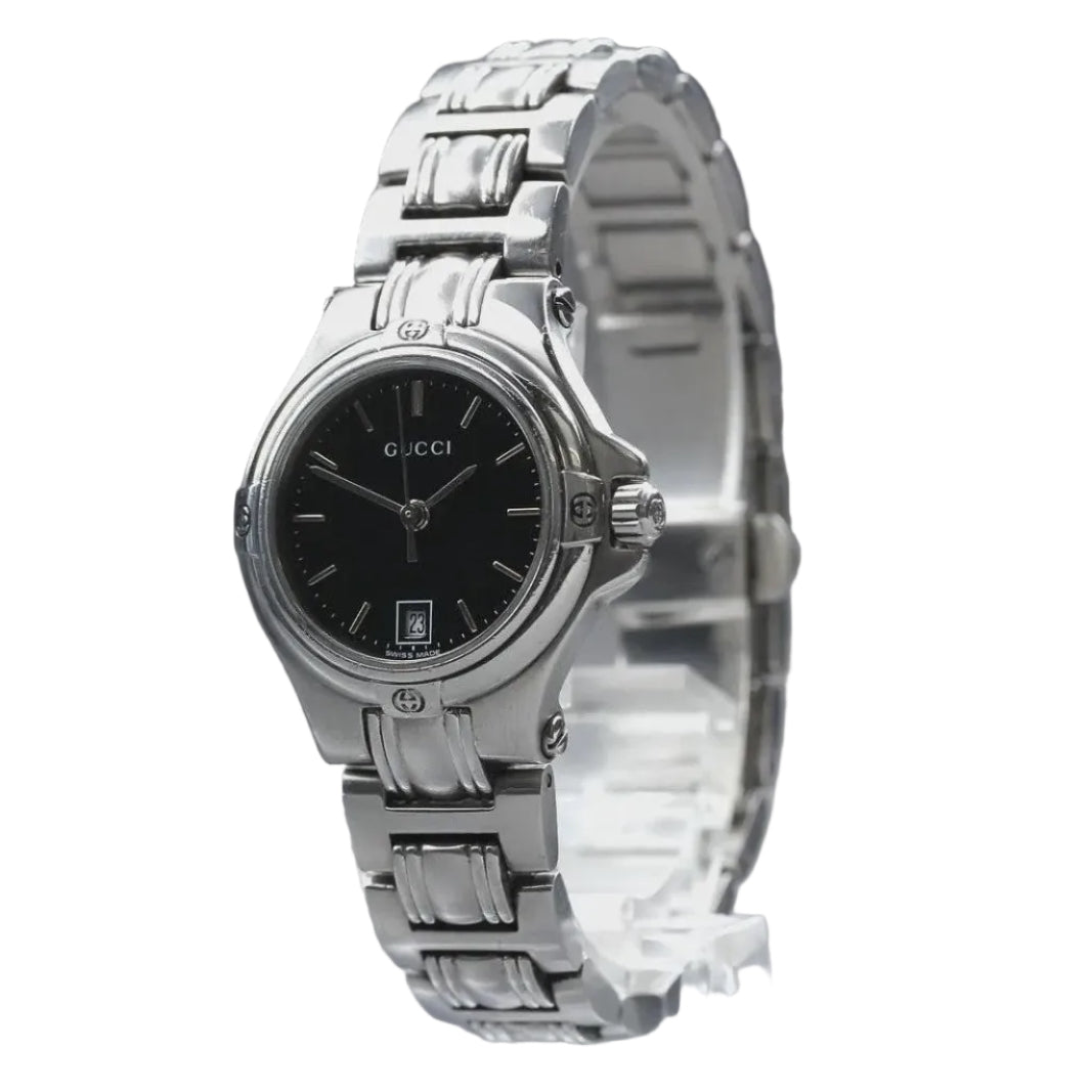 Gucci 9040L Watch - Black, Stainless Steel