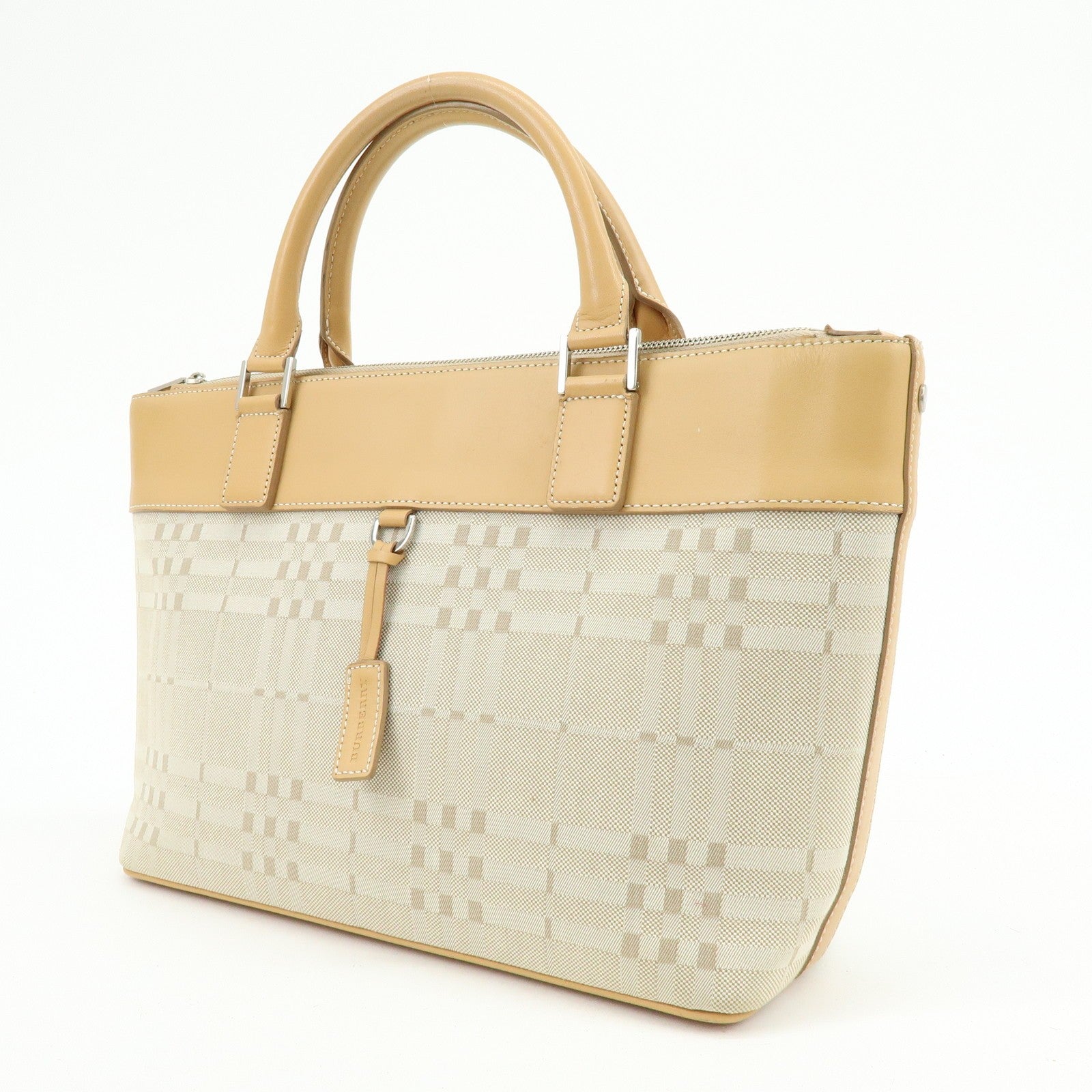 Burberry Tote Bag - Beige, Canvas Leather