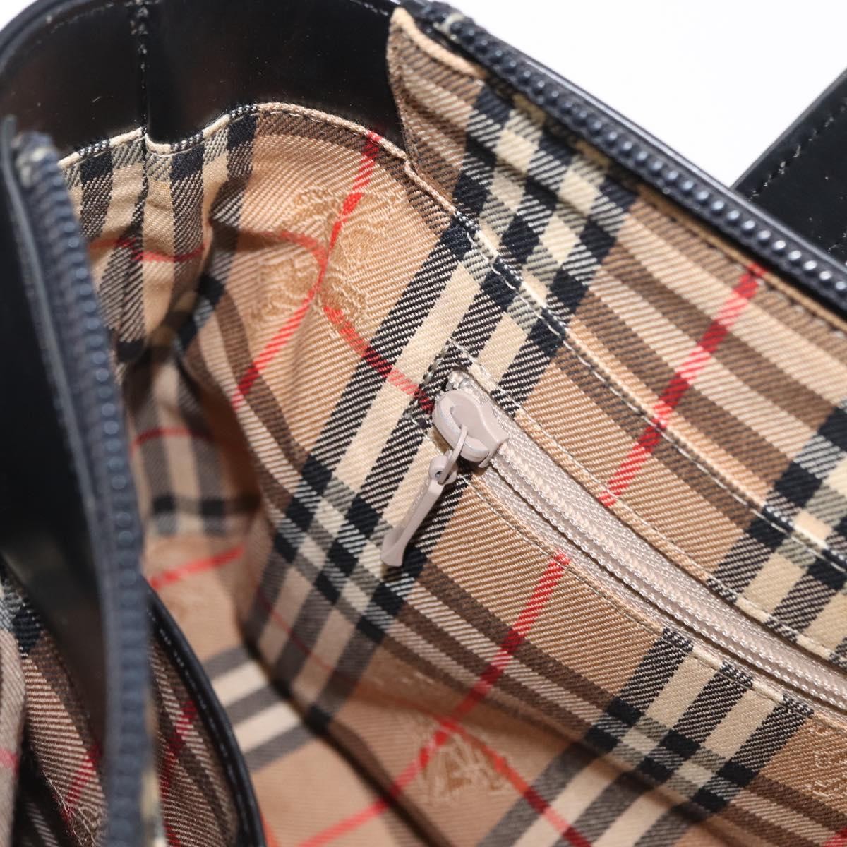 Burberry Nova Check Hand Bag - Black/Silver, Leather
