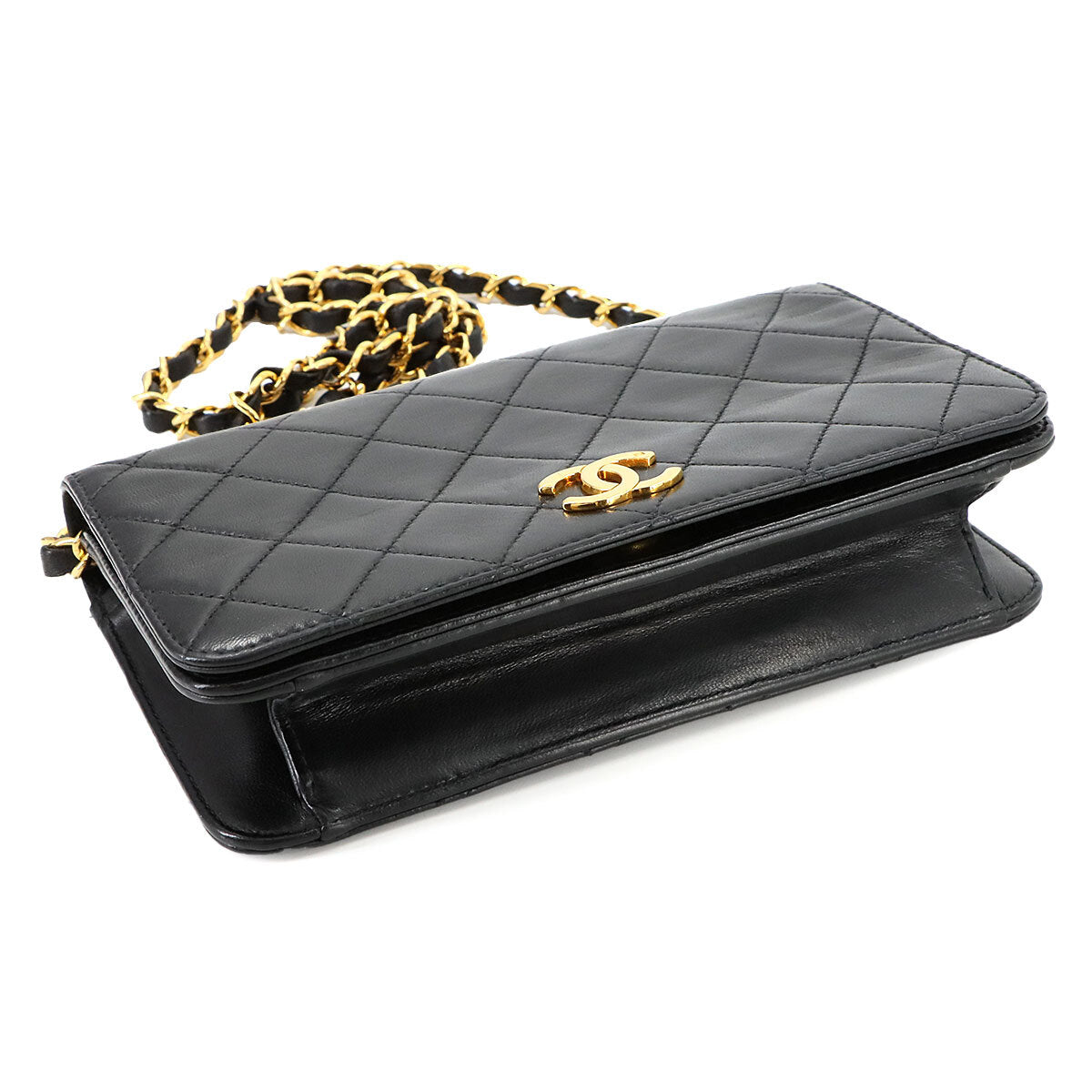 Chanel Matelasse Chain Shoulder Bag - Black, Leather