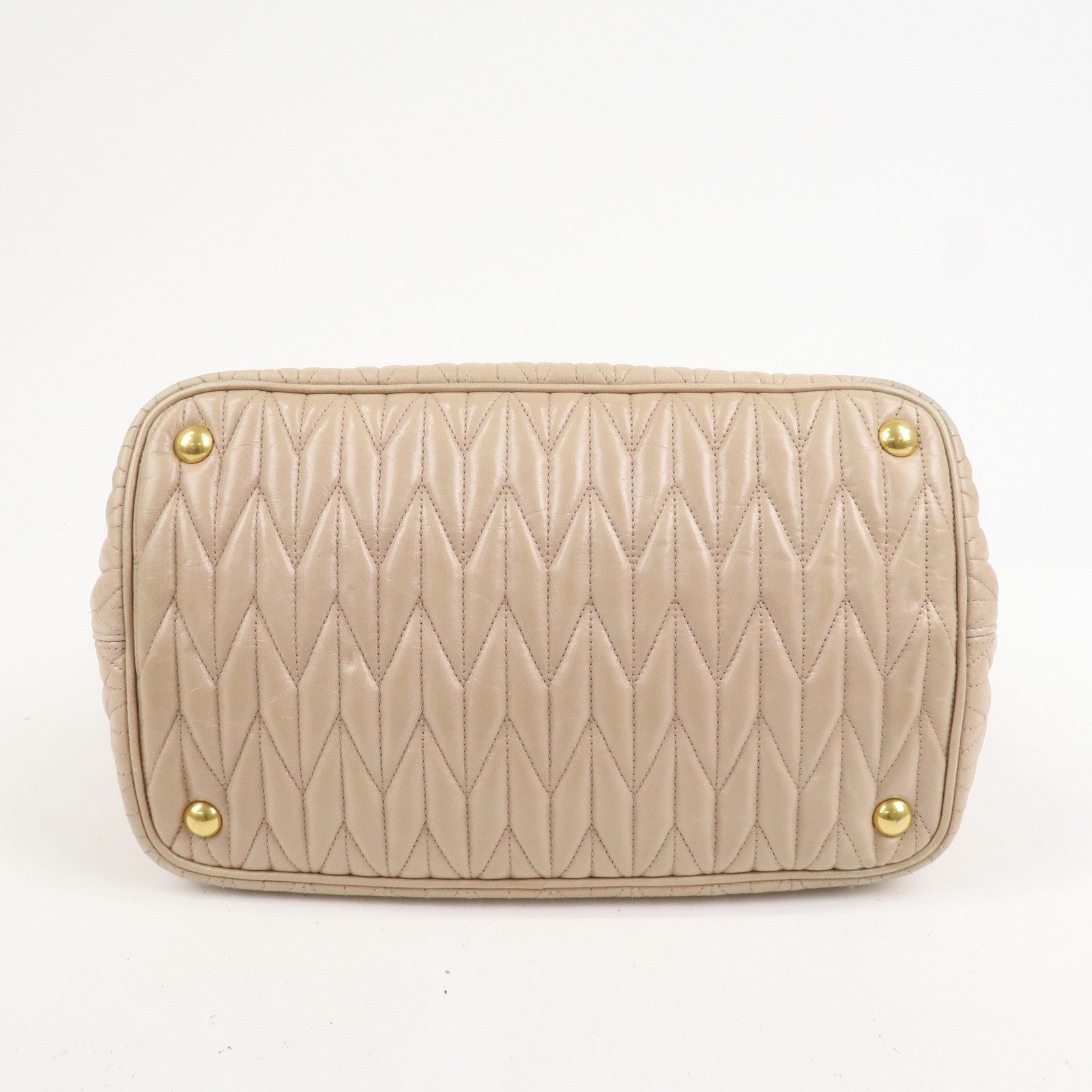Miu Miu Leather Ribbon 2Way Shoulder Bag Beige, Leather