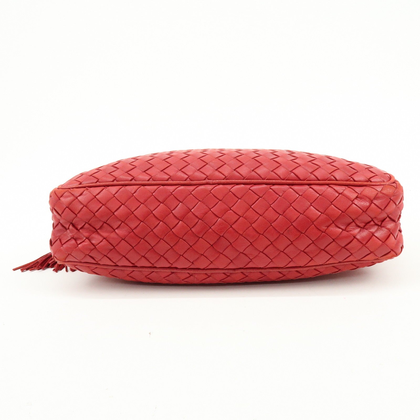 Bottega Veneta Intrecciato Shoulder Bag - Red, Leather