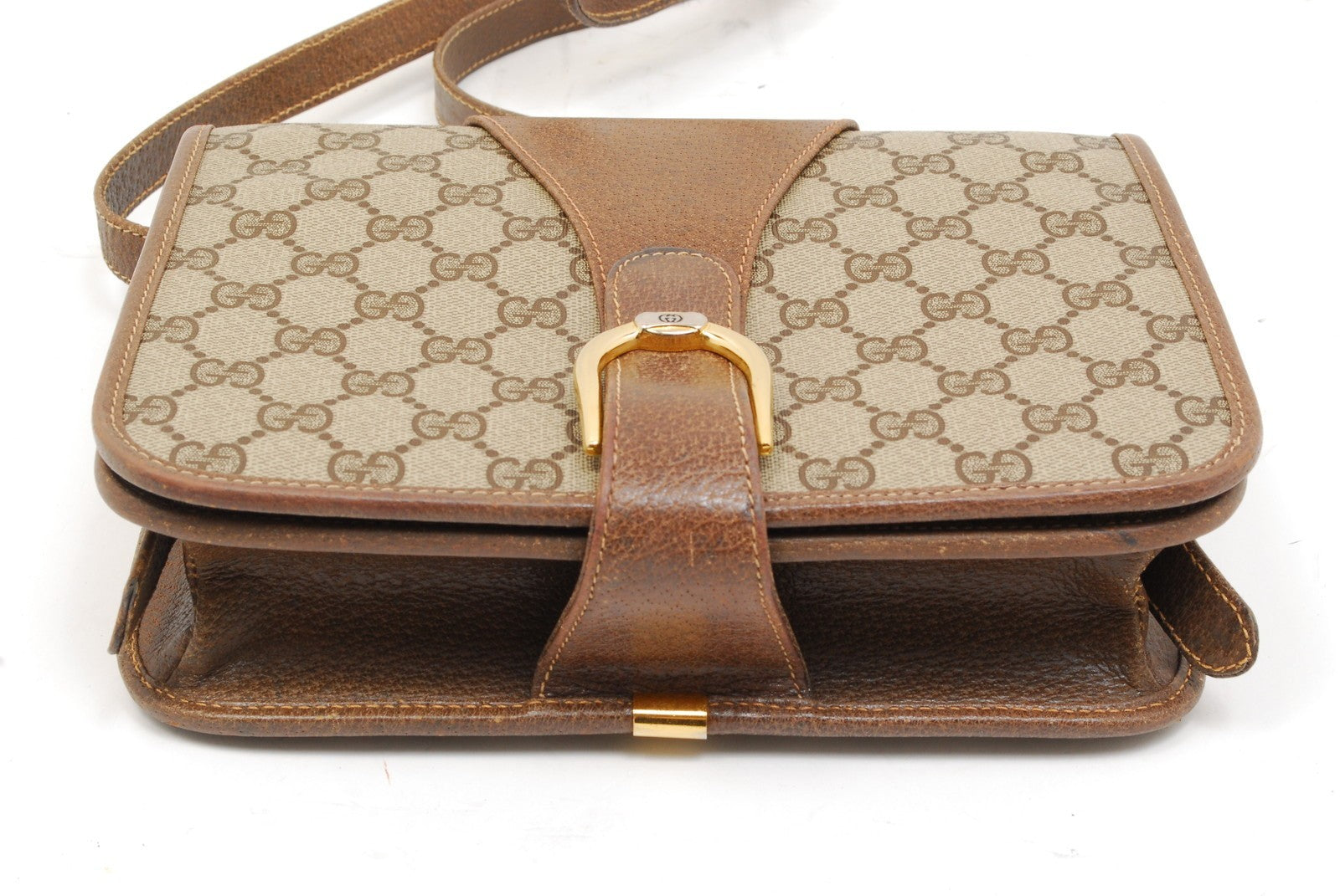 Gucci GG Supreme Crossbody Shoulder Bag - Brown, PVC Leather