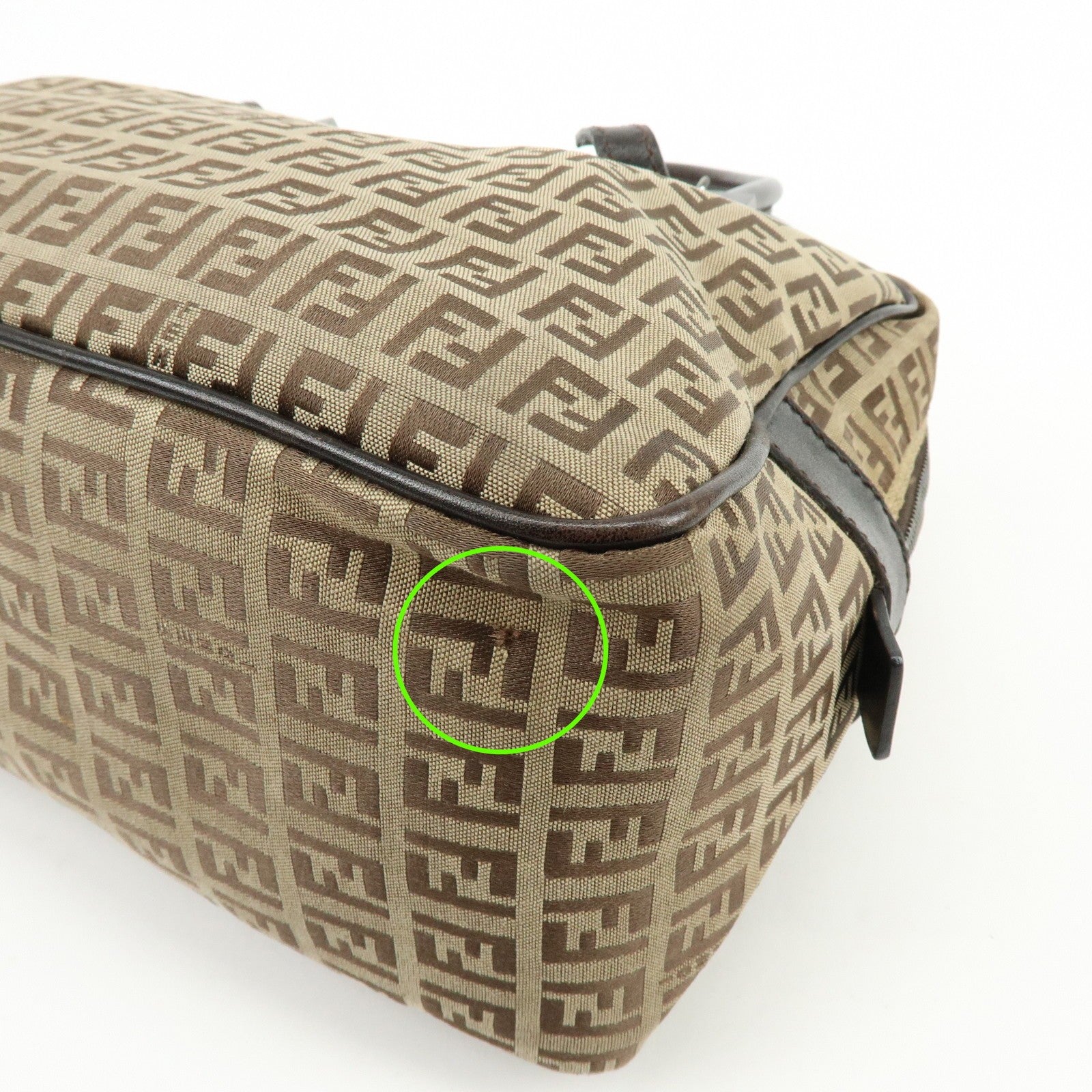 Fendi Zucchino Boston Shoulder Bag - Beige, Canvas Leather