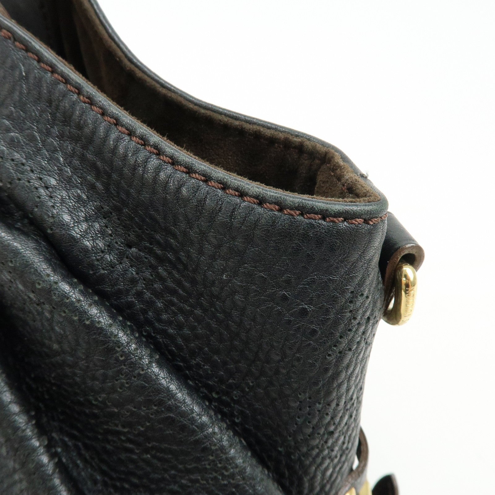 Louis Vuitton Monogram Leather Mahina L Shoulder Bag Noir