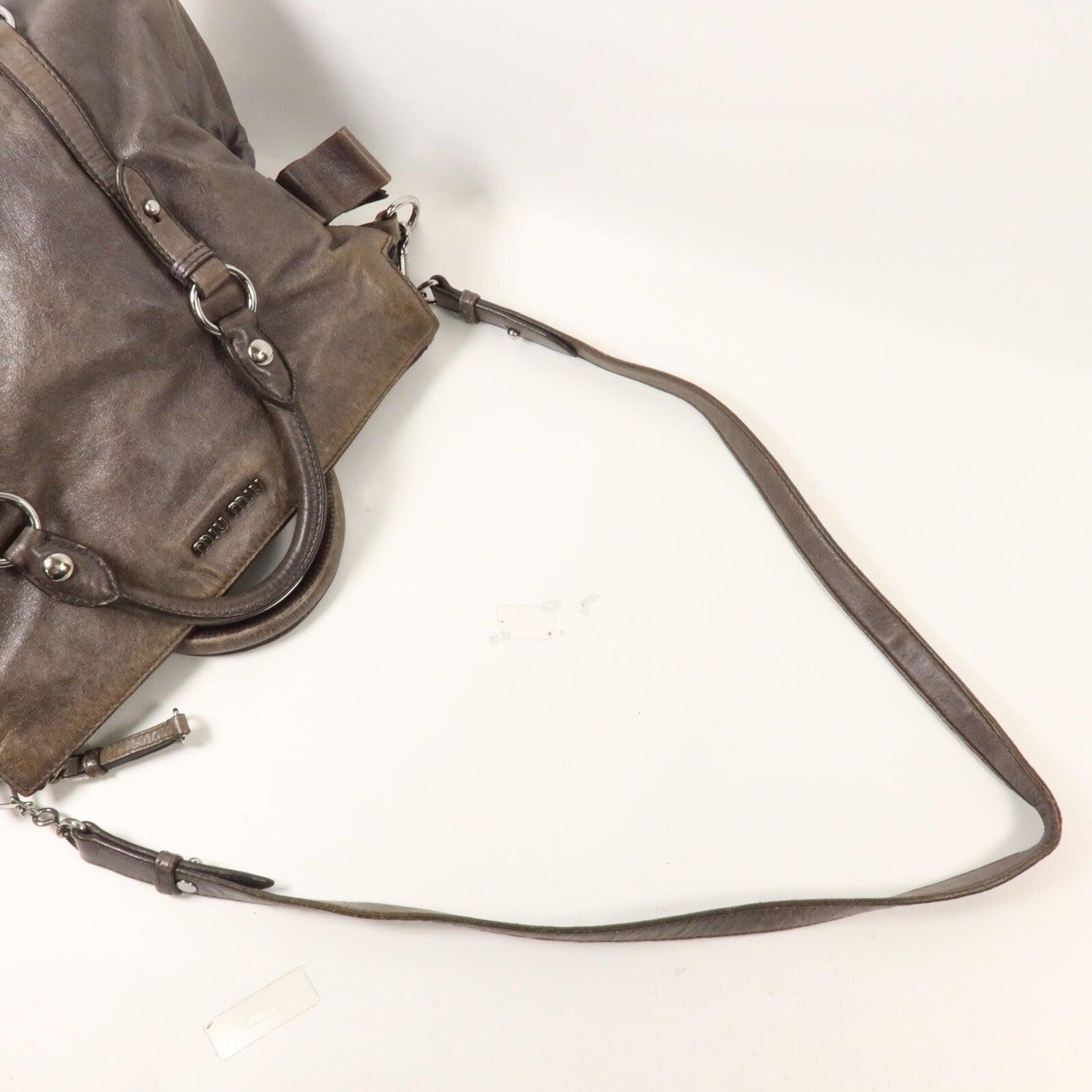Miu Miu SHW 2 Way Shoulder Bag - Grey, Calfskin Leather