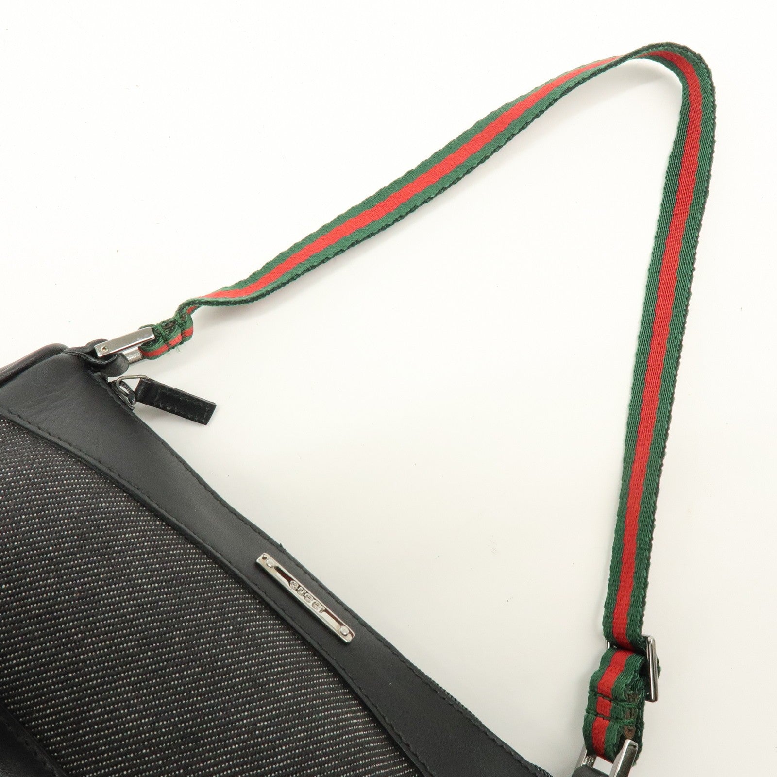 Gucci Hand Bag - Black, Denim, Leather 