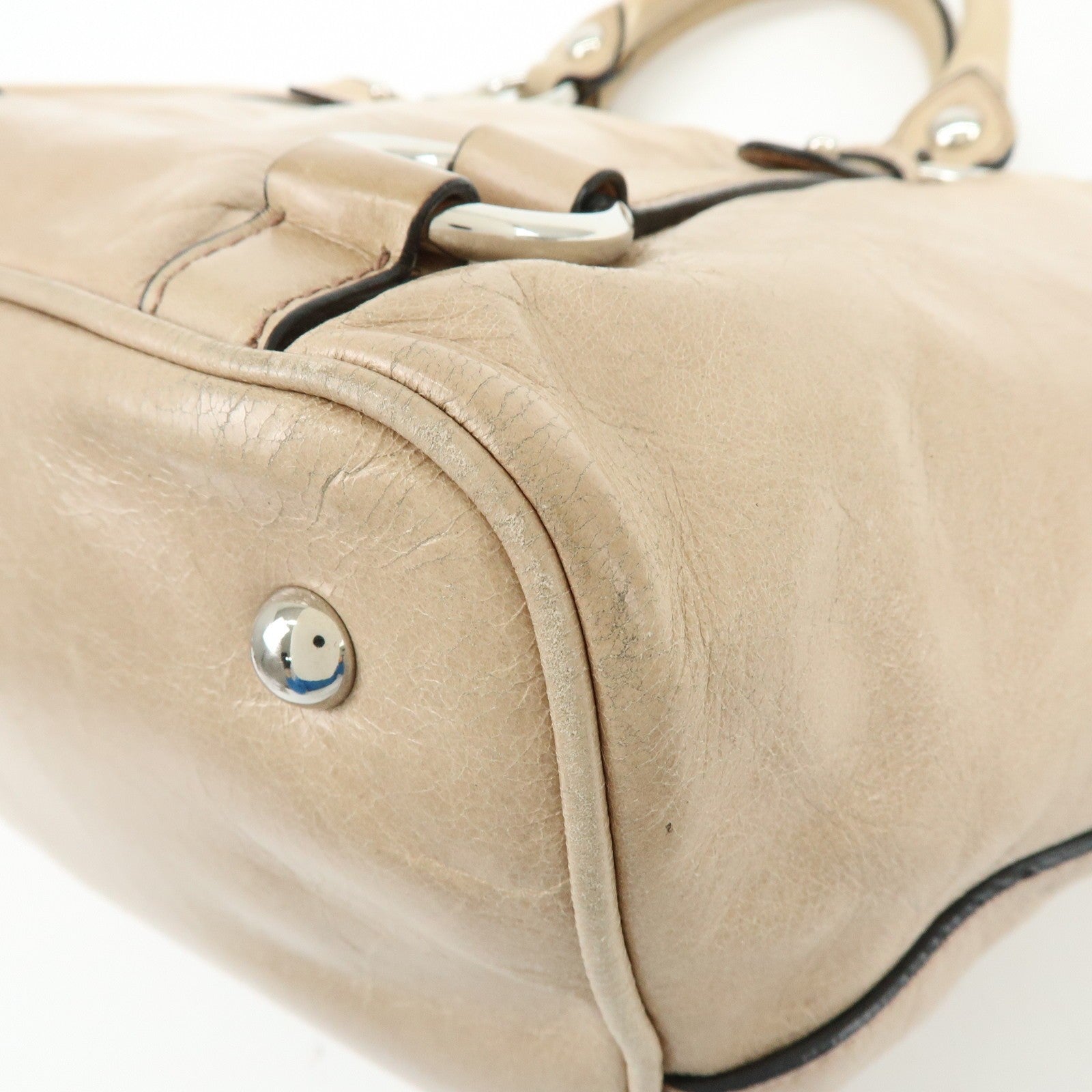 Miu Miu Hand Bag - Beige, Leather 