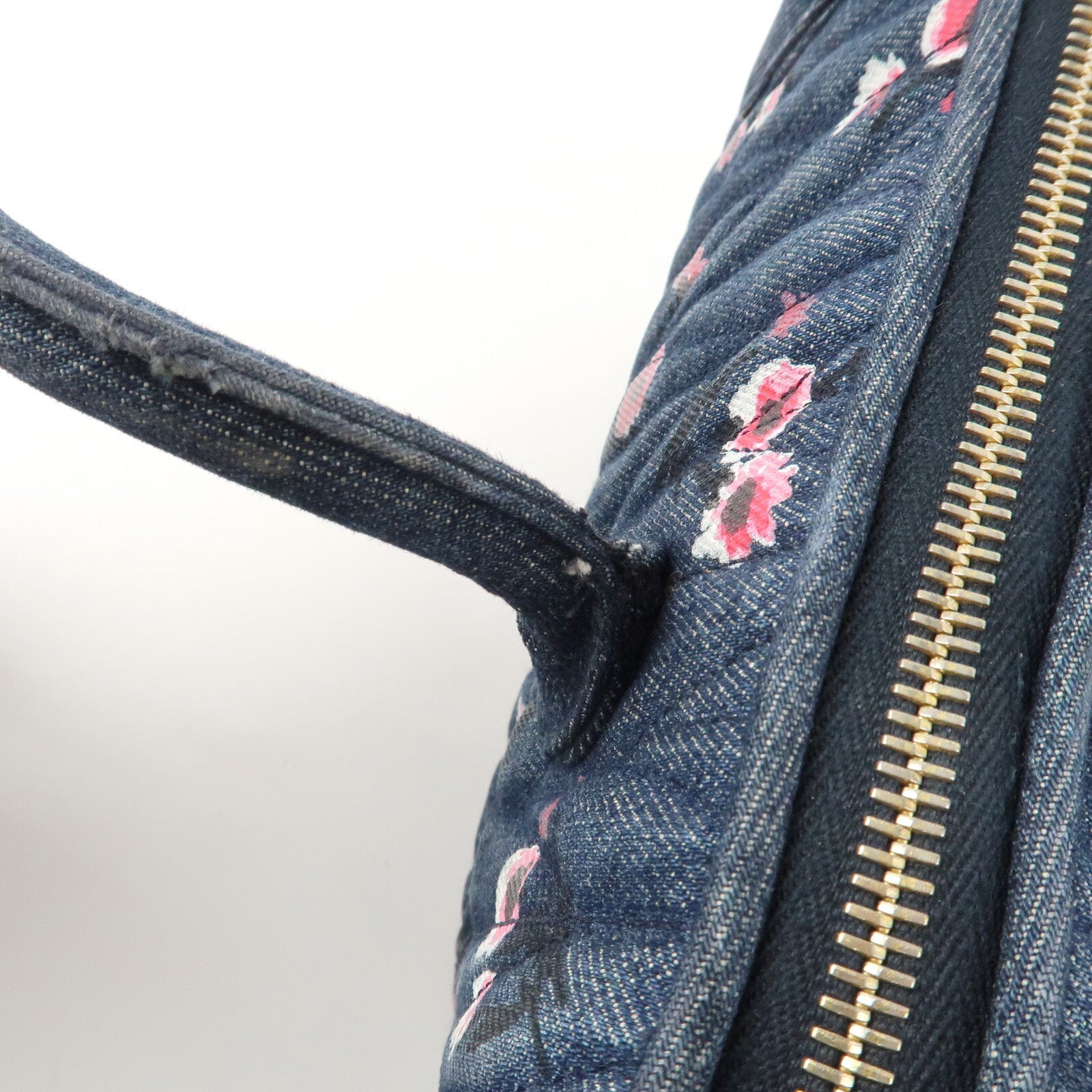 Miu Miu Matelasse Denim Leather 2Way Bag - Blue, Denim, Leather 