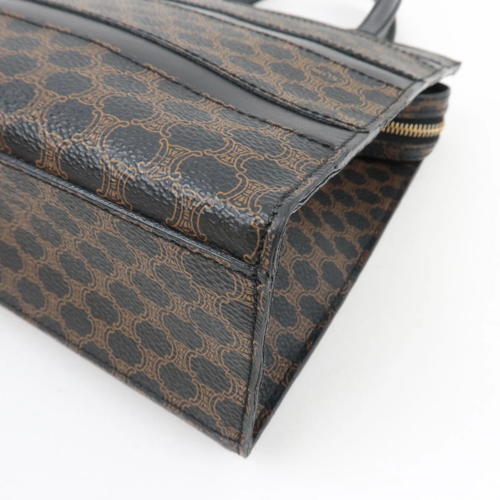 Celine Macadam Tote Bag - Black Brown, PVC Leather