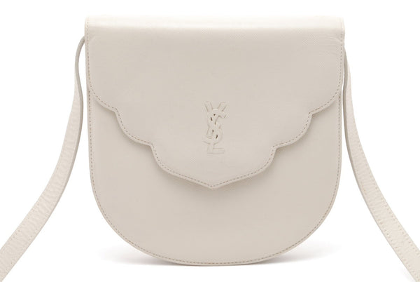 Yves Saint Laurent YSL Flap Bag - White, Leather