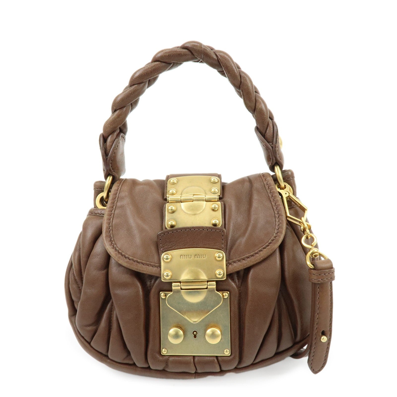 Miu Miu 5BH188 Handbag - Brown, Leather