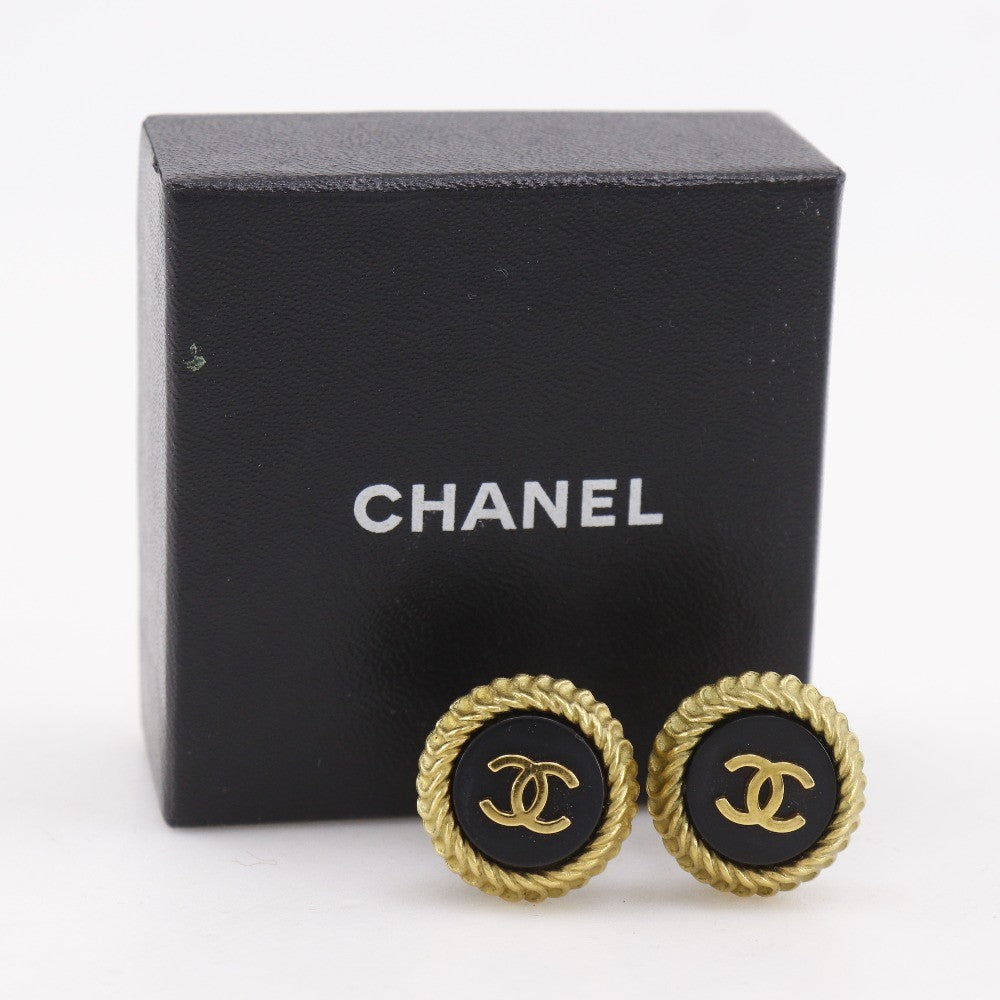 Chanel COCO Mark Earring - Black, Plated Gold