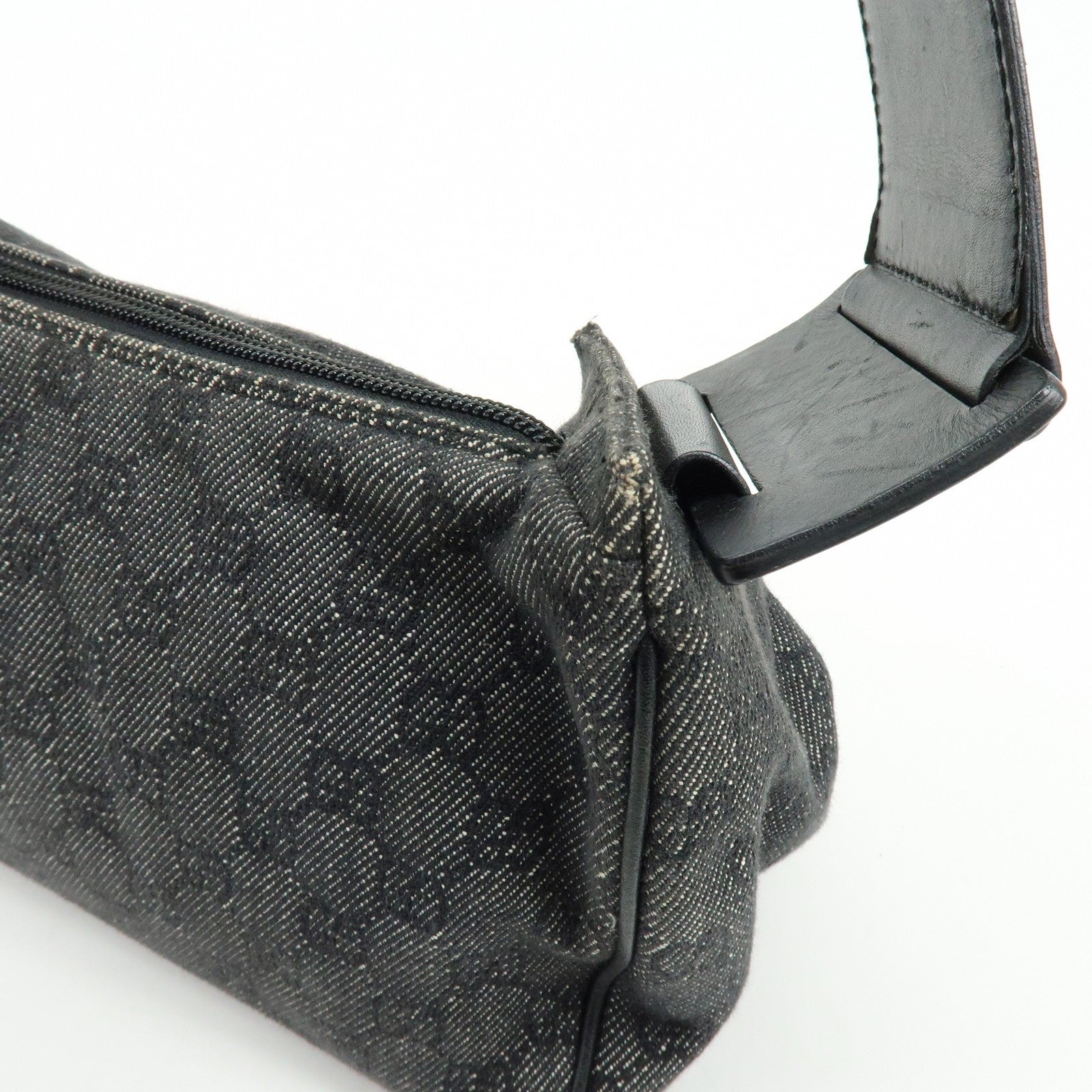 Gucci Shoulder Bag - Black, GG Canvas, Leather 