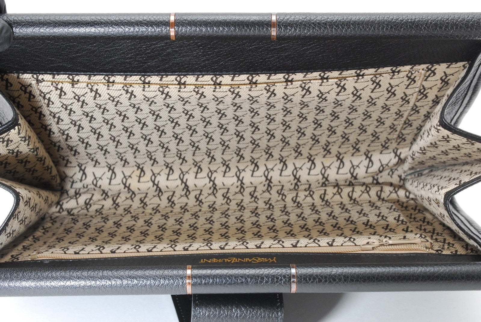 Saint Laurent Chevron Clutch Bag - Black, Leather
