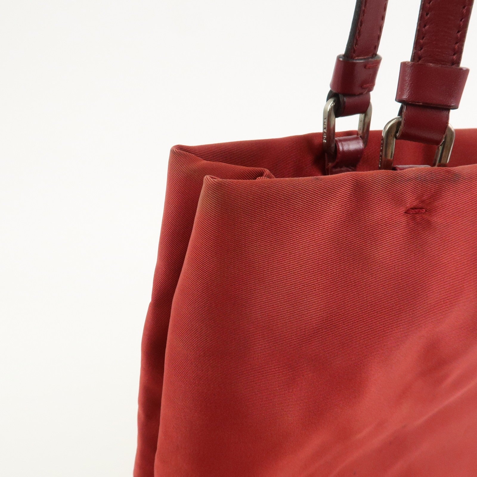 Prada Triangle Logo Tote Bag - Red, Nylon and Leather
