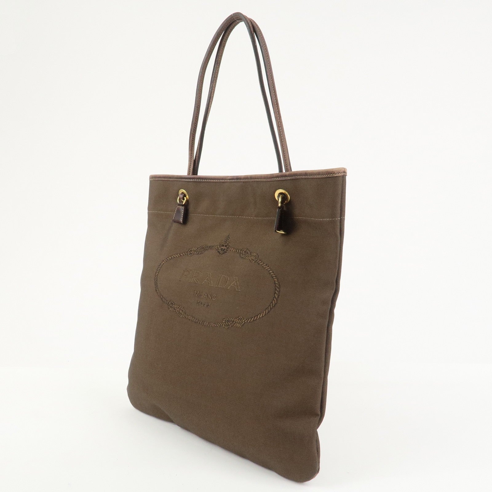 Prada Tote Bag - Brown, Jacquard Canvas, Leather