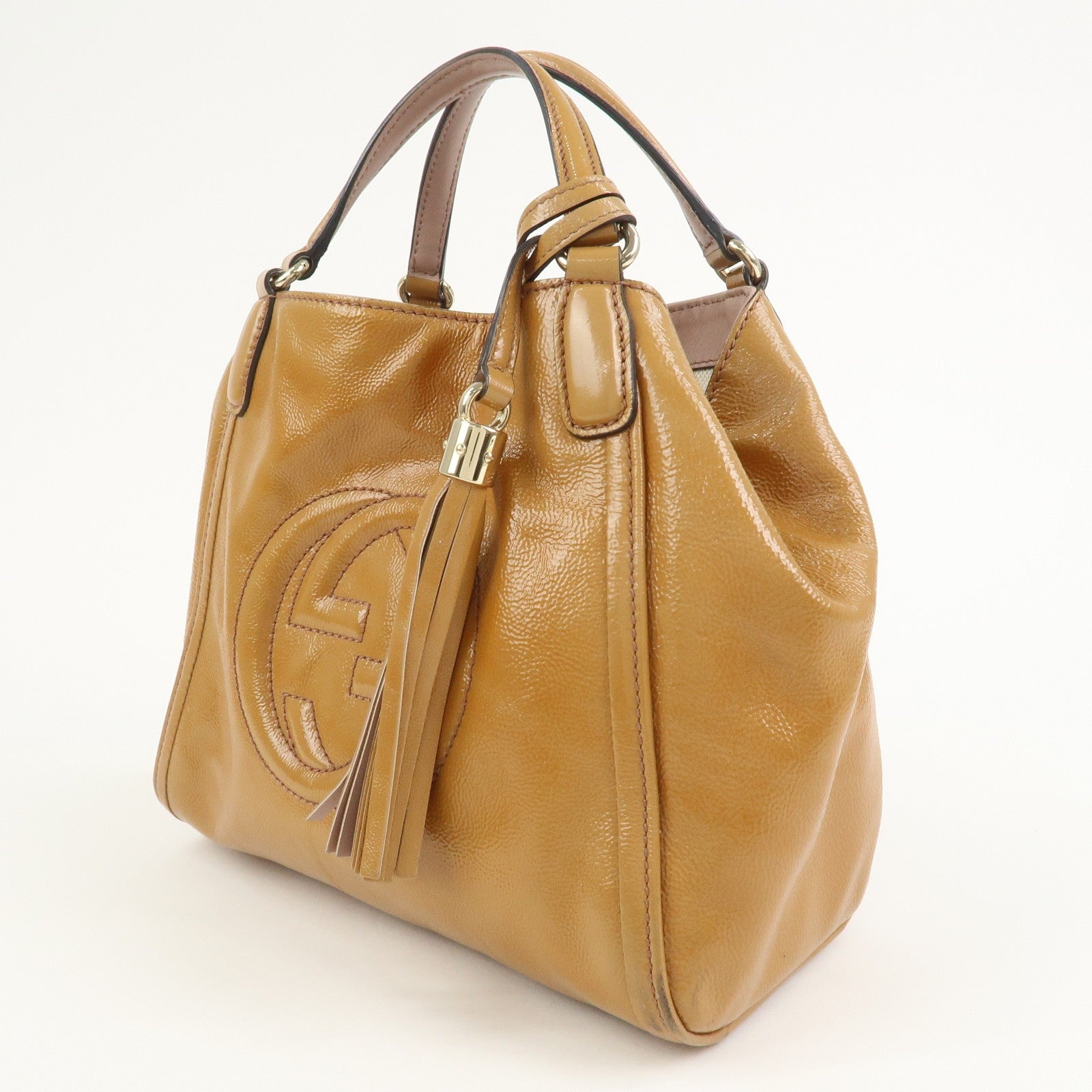 Gucci Soho Interlocking G 2Way Bag - Brown, Patent Leather