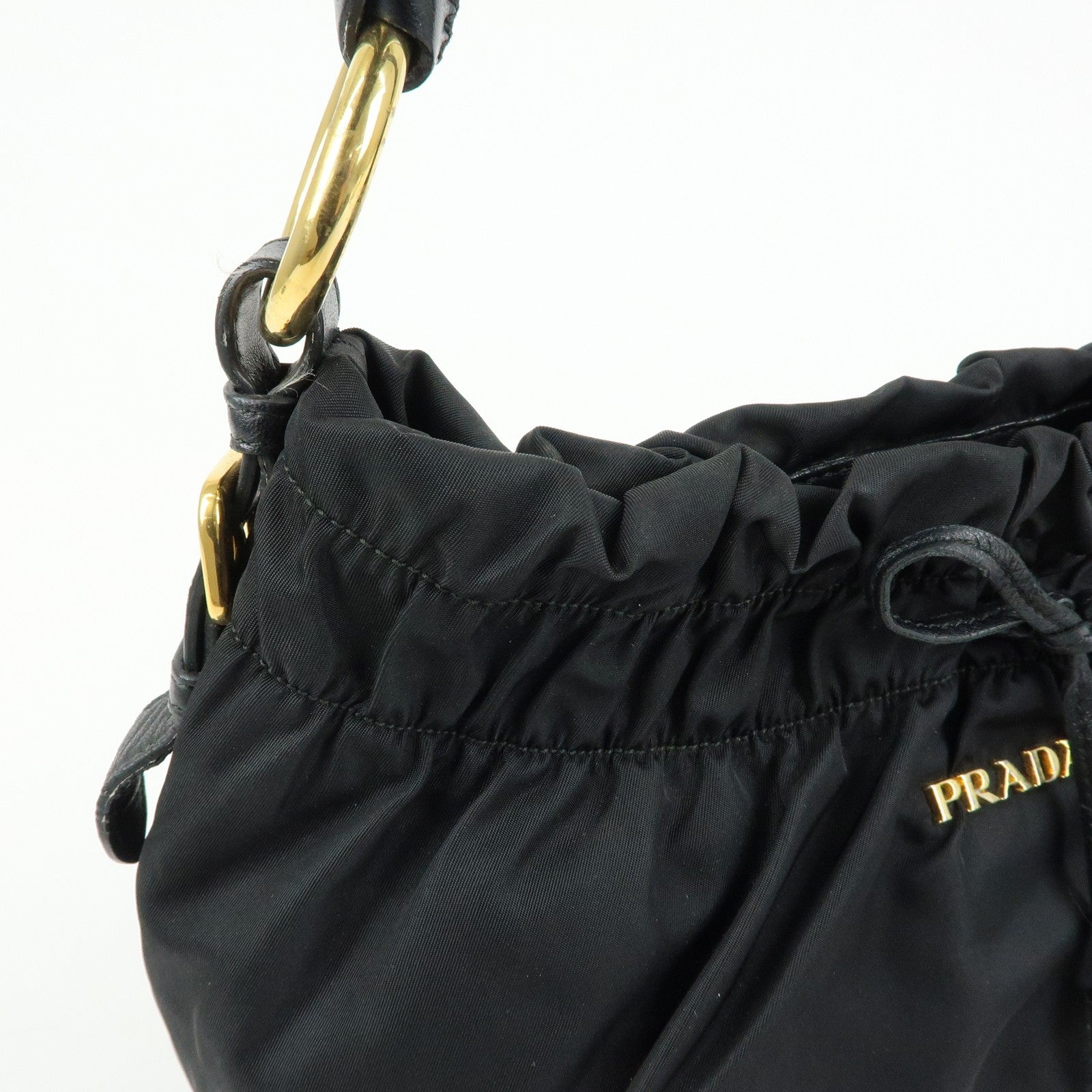 Prada Ribbon Shoulder Bag - Black, Nylon and Leather