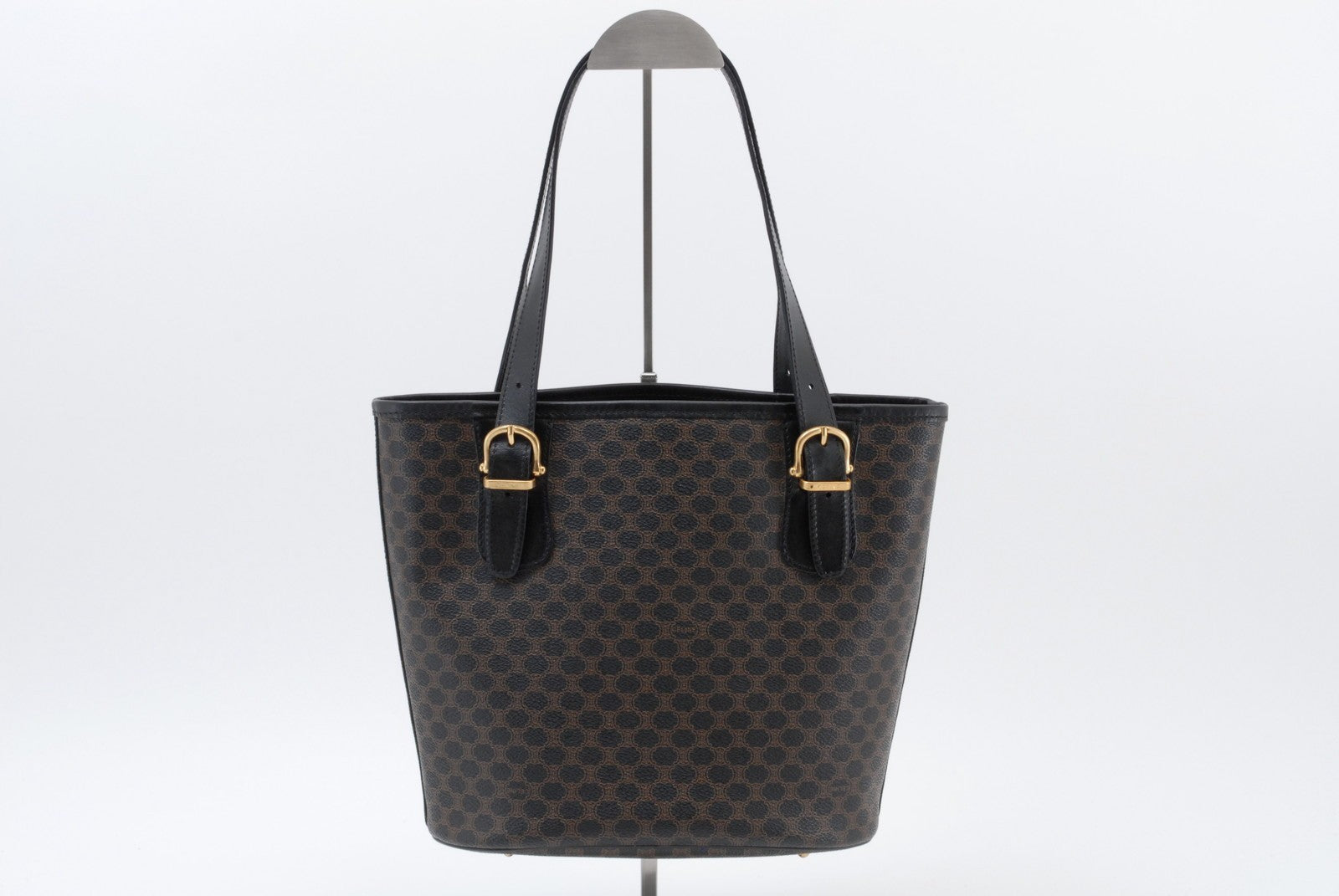 Celine Macadam Tote Bag - Brown Black Gold, PVC Leather