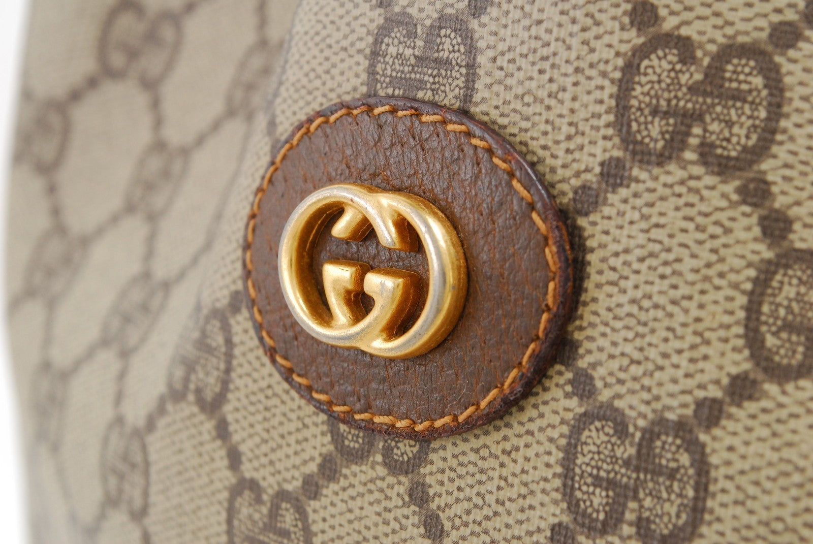 Gucci GG Supreme Drawstring Shoulder Bag - Brown, PVC Leather 