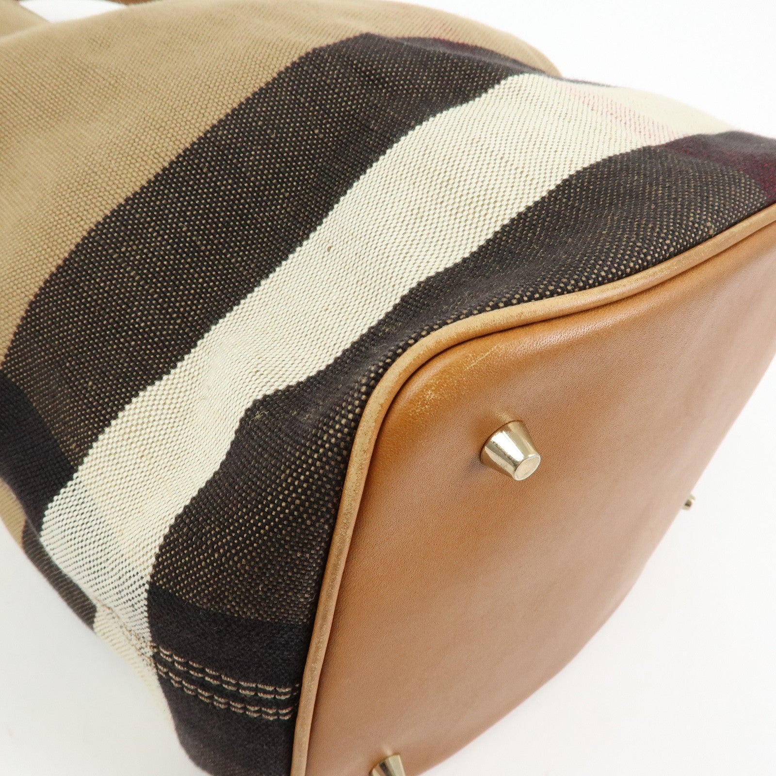 Burberry 2way Bag Shoulder Bag - Beige, Canvas and Leather