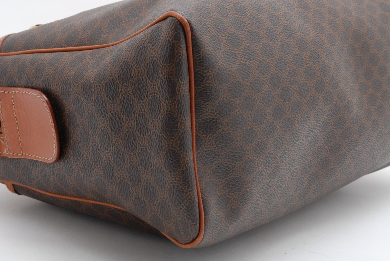 Celine Macadam Boston Hand Bag - Brown, PVC Leather