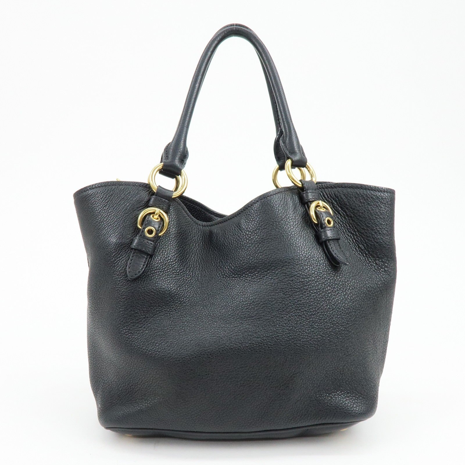 Miu Miu Vittello Phoenix 2Way Hand Shoulder Bag - Black, Leather