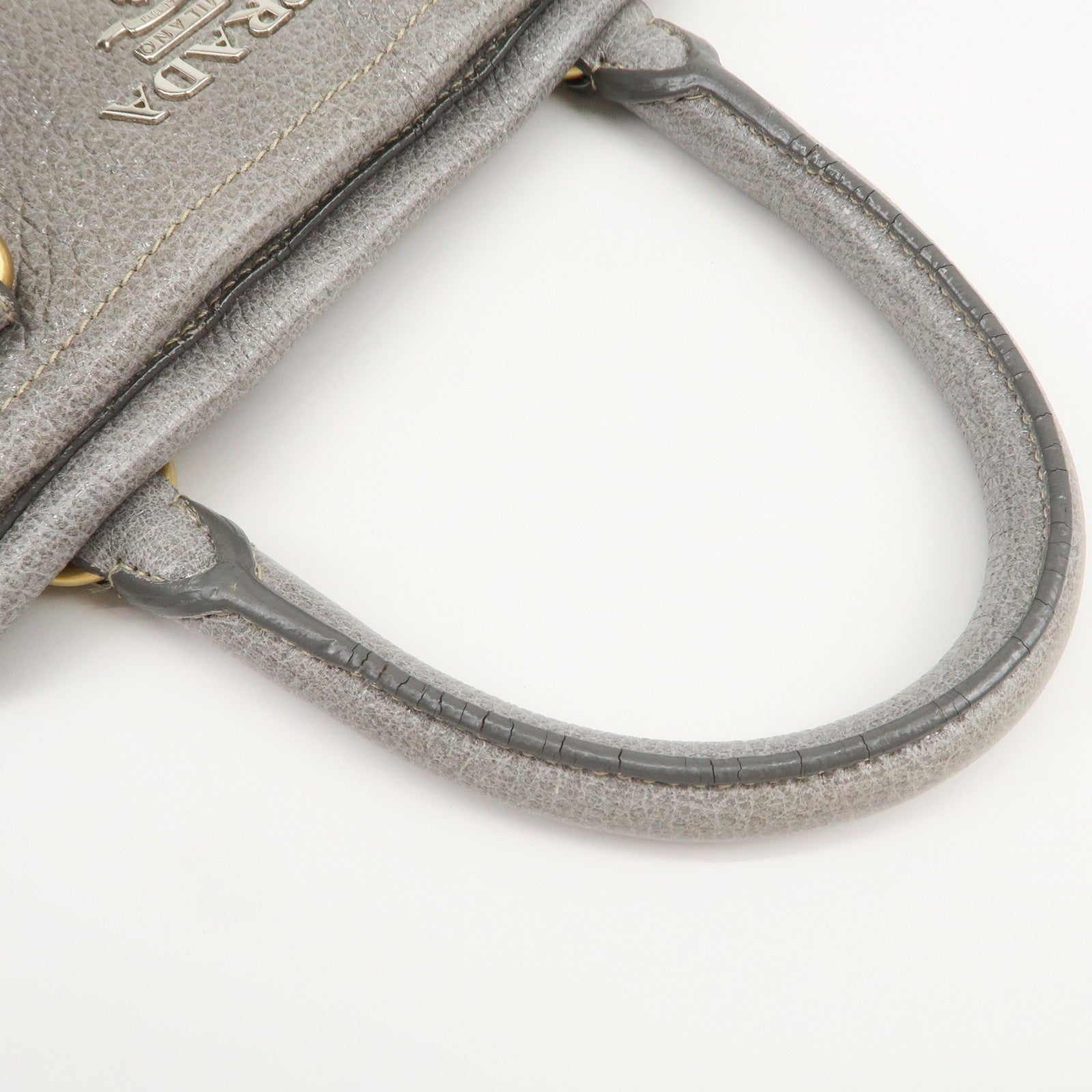 Prada Hand Bag - Gray, Leather