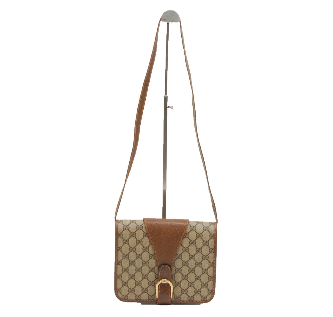 Gucci GG Supreme Crossbody Shoulder Bag - Brown, PVC Leather