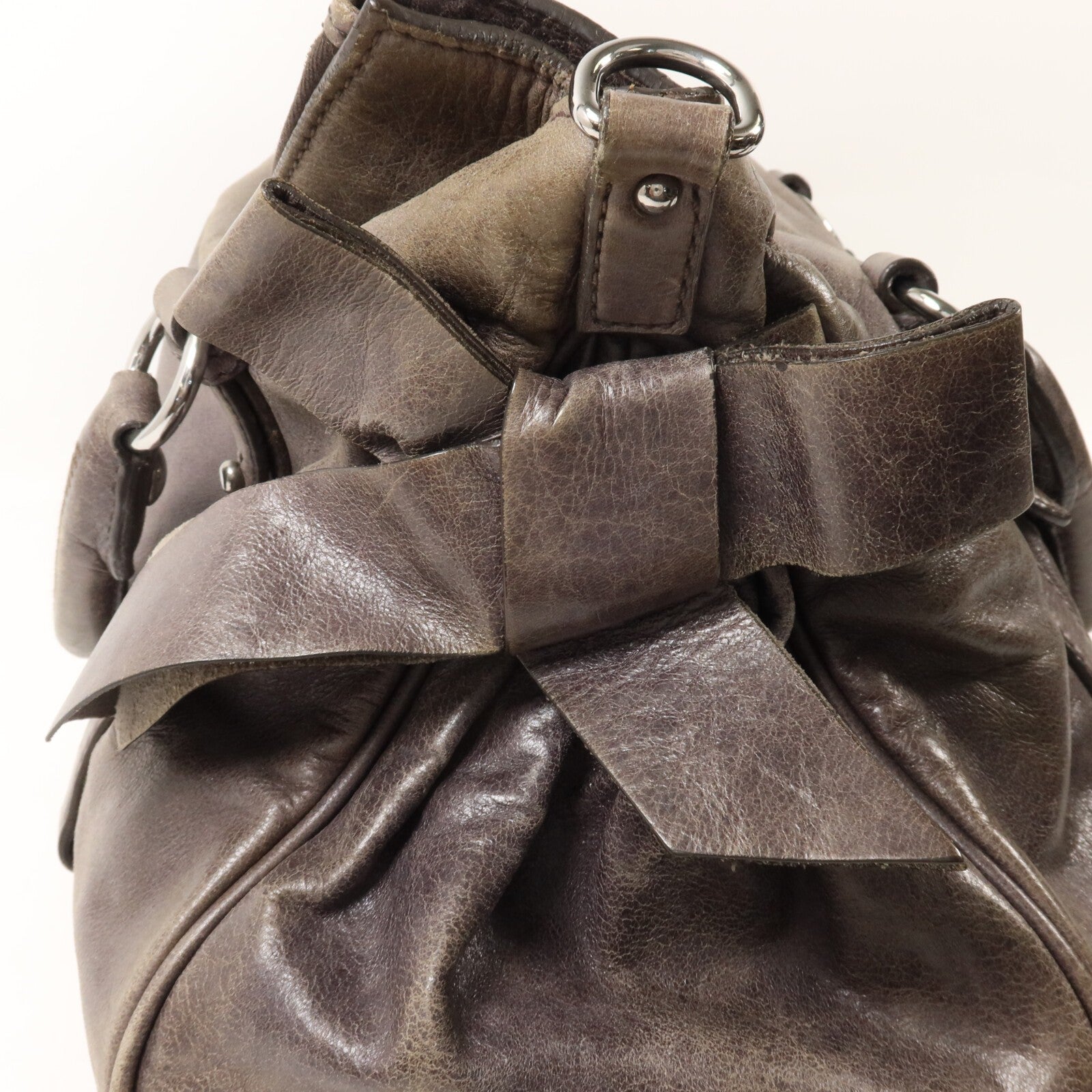 Miu Miu SHW 2 Way Shoulder Bag - Grey, Calfskin Leather