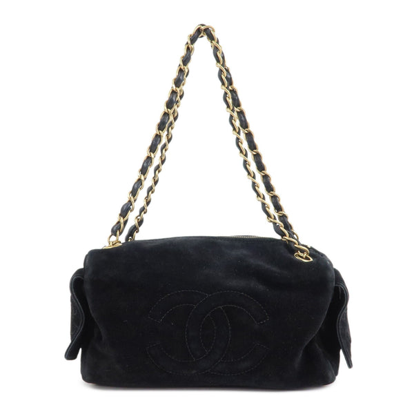 Chanel COCO Mark Shoulder Bag - Black, Suede Leather