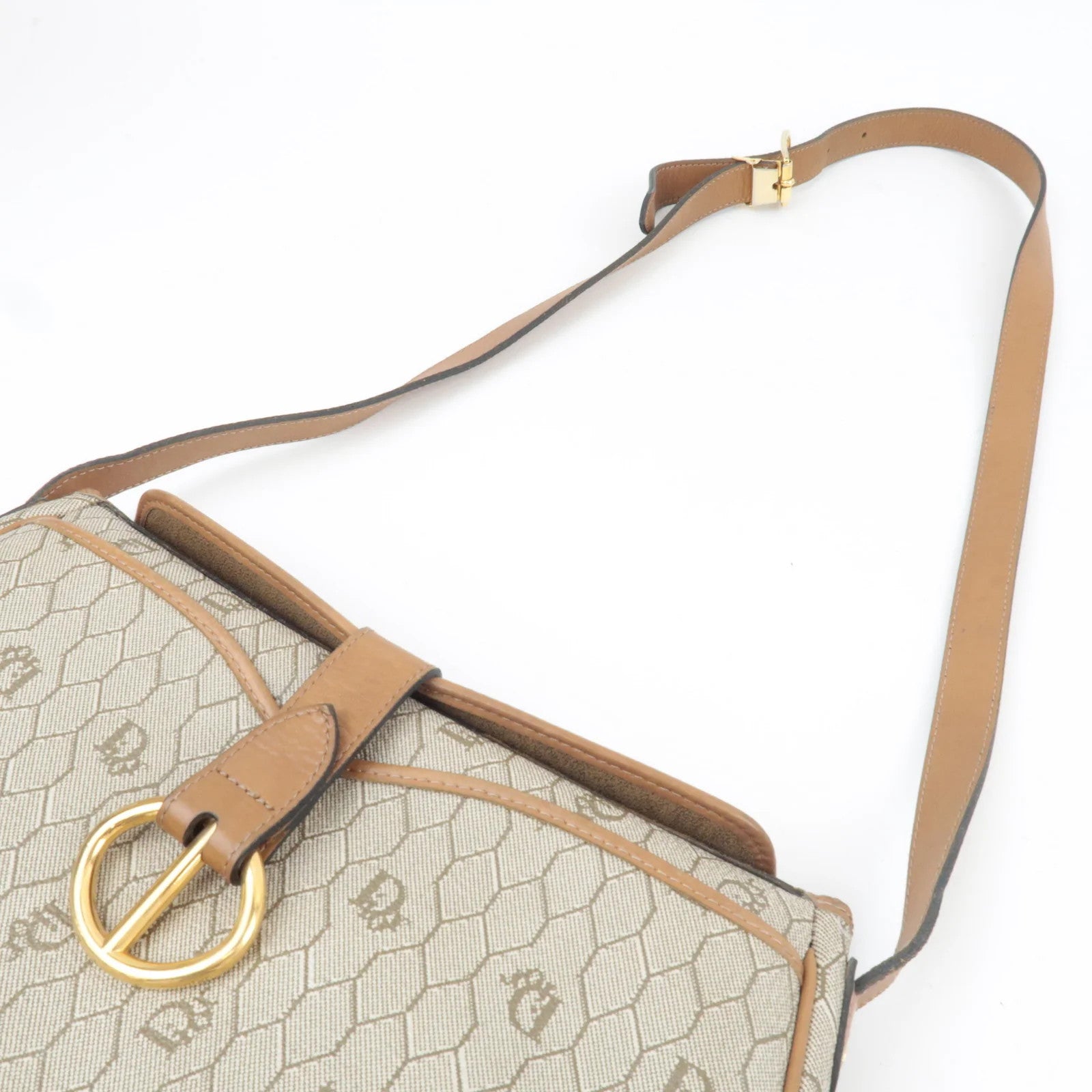 Christian Dior Honeycomb Shoulder Bag - Beige Brown, PVC Leather