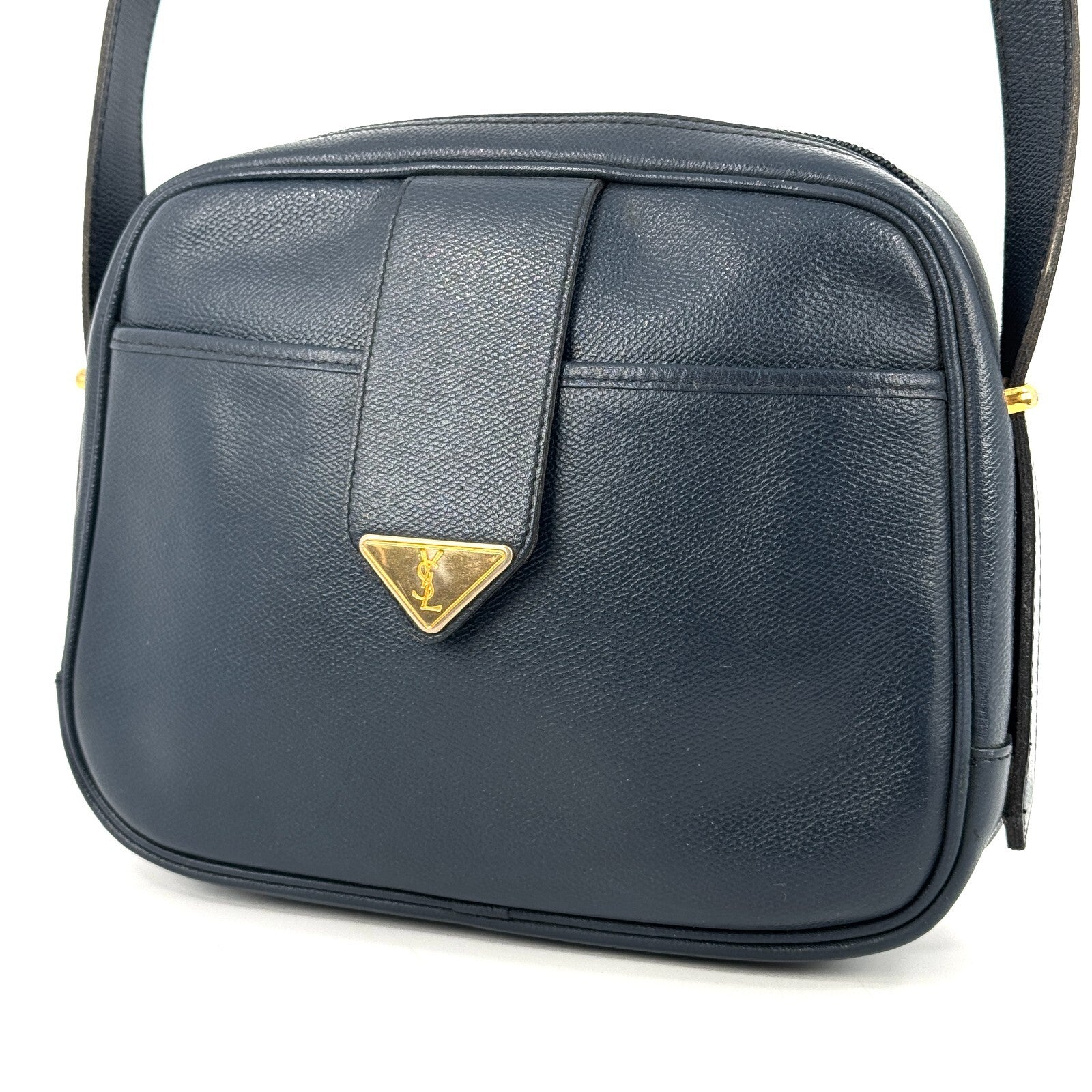 Saint Laurent YSL Shoulder Bag - Navy, Leather