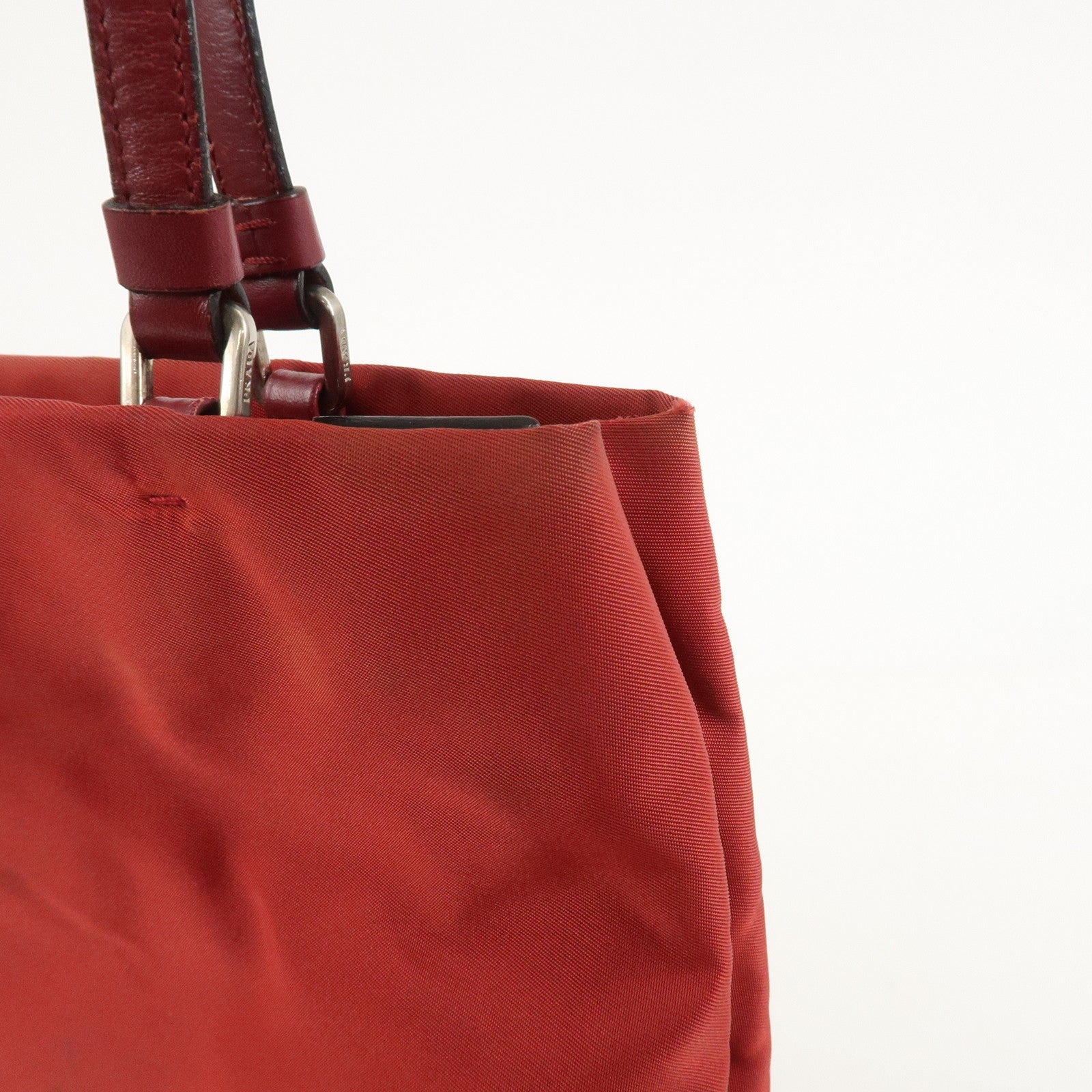 Prada Triangle Logo Tote Bag - Red, Nylon and Leather