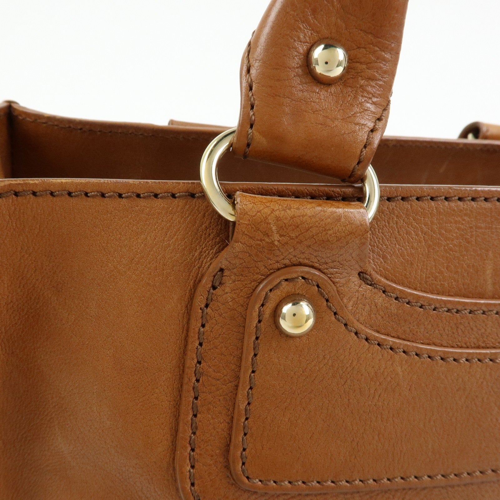 Celine Logo Leather Boogie Bag - Brown, Leather 
